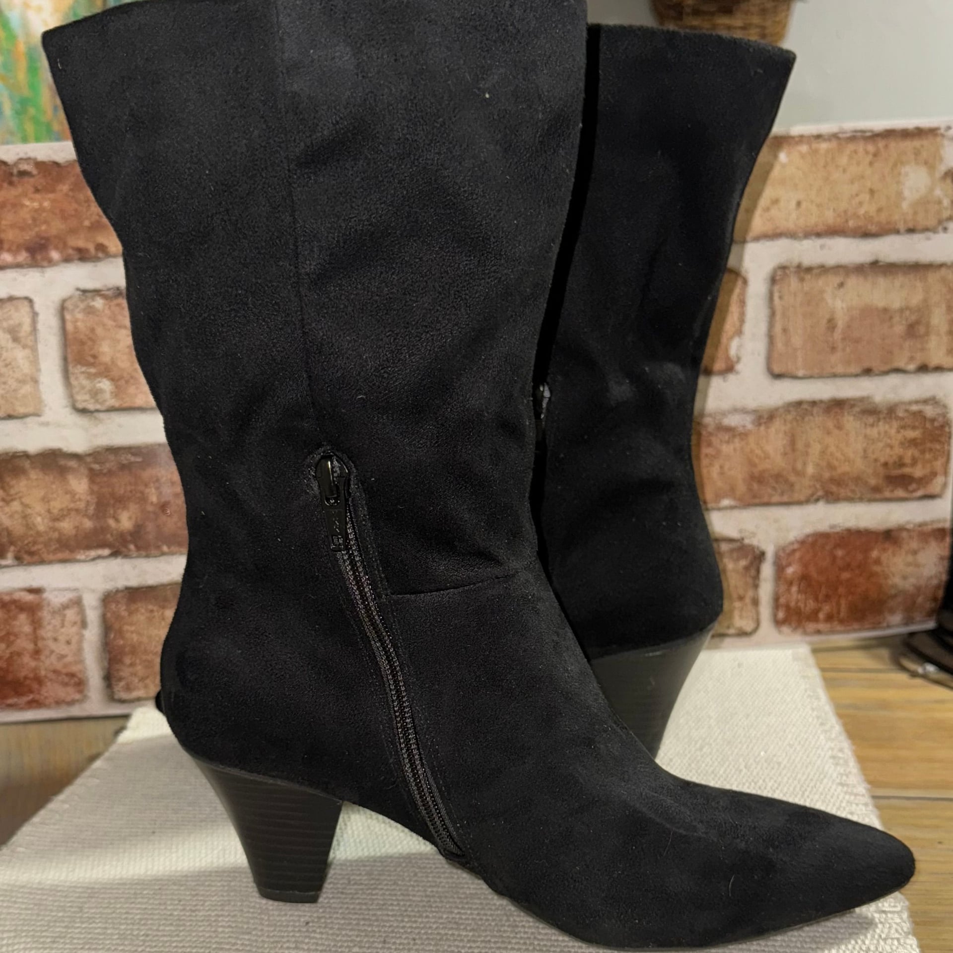Universal Thread Ada Black Dress Boots Mid-Calf Pointed Toe 6