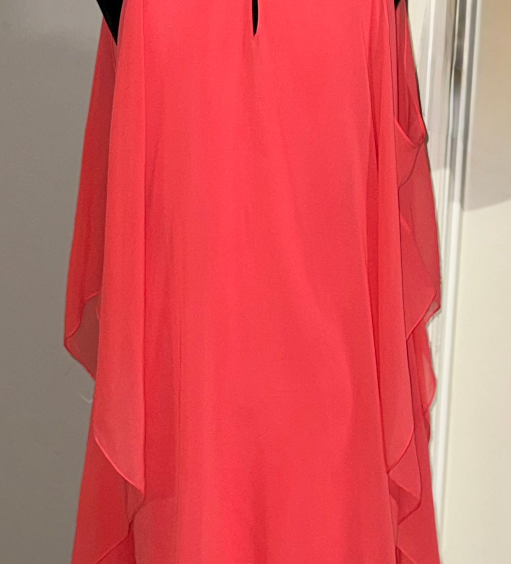 Badgley Mischka High Neck Georgette Caftan Gown Size 4 7