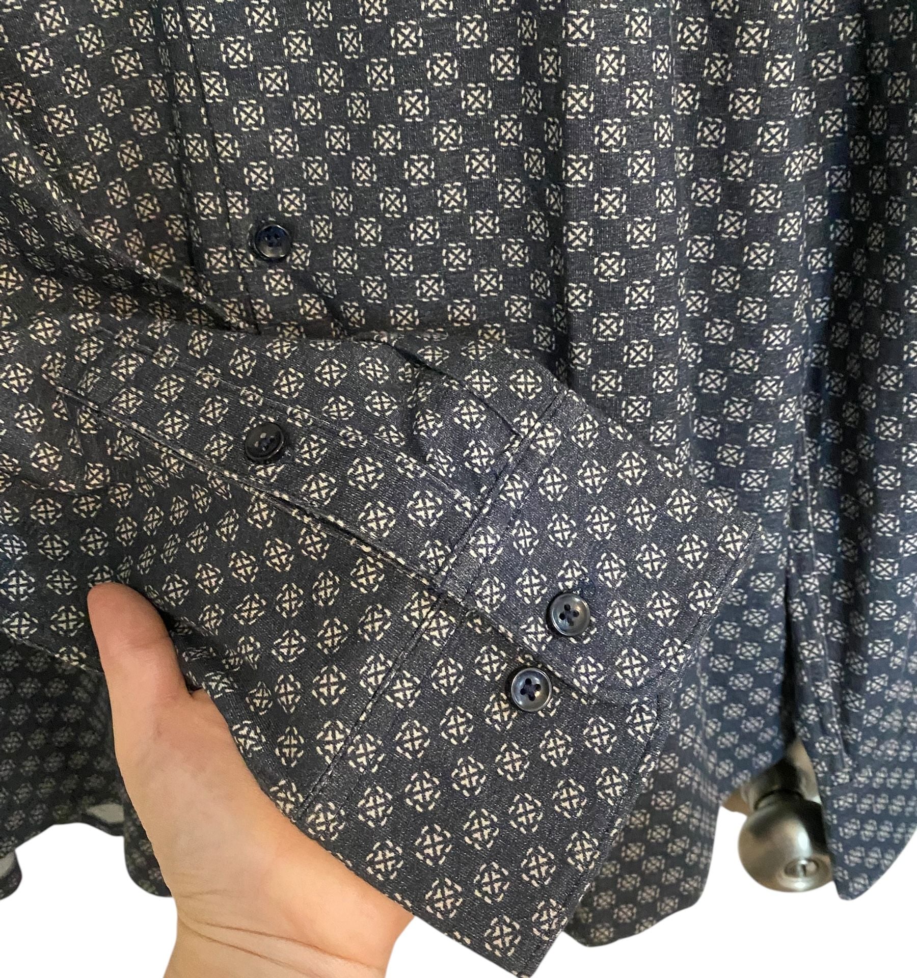Stone Rose NWT Performance Navy Multi Dot Geo Jersey Shirt Size 2XL 5