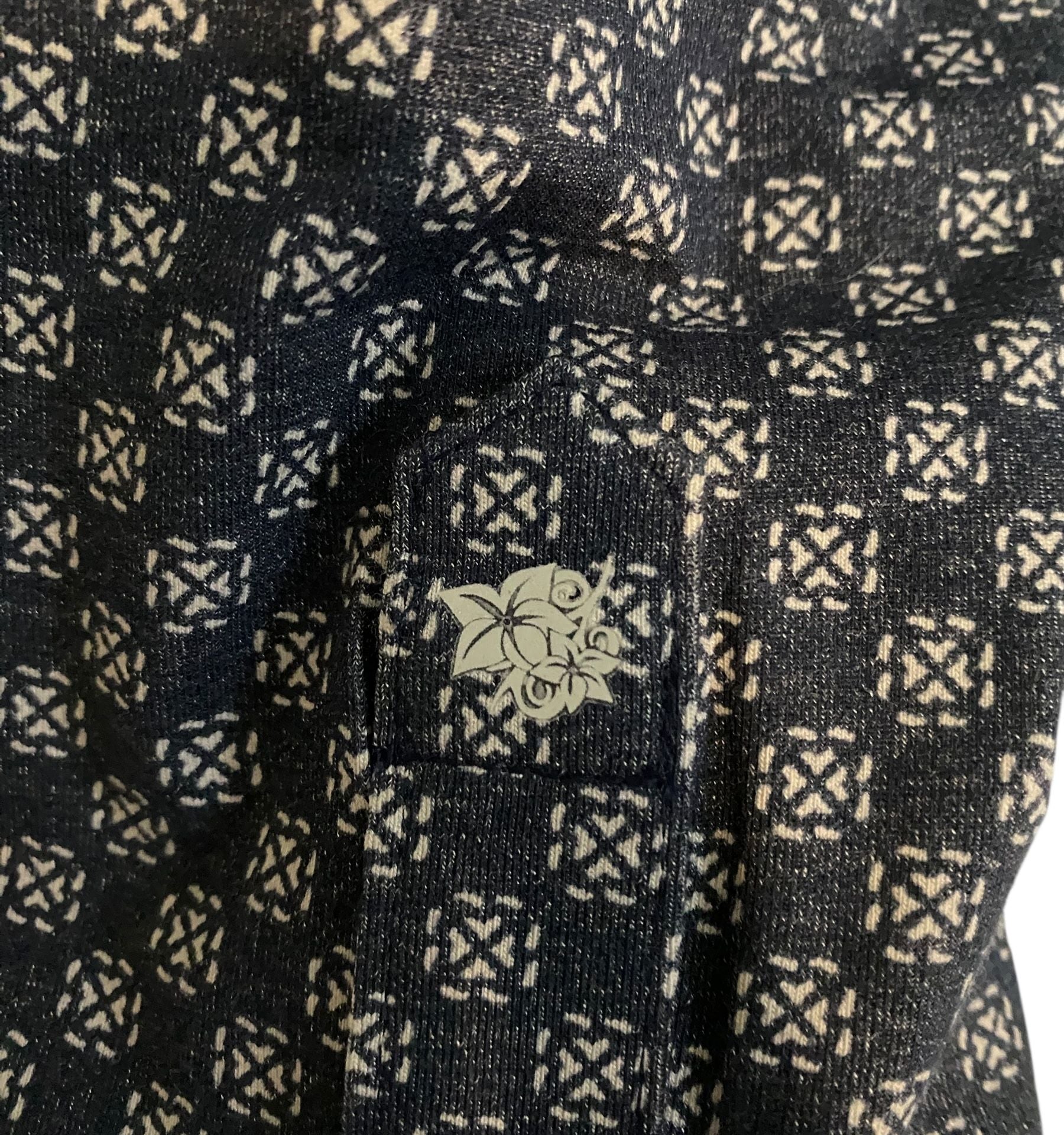 Stone Rose NWT Performance Navy Multi Dot Geo Jersey Shirt Size 2XL 6