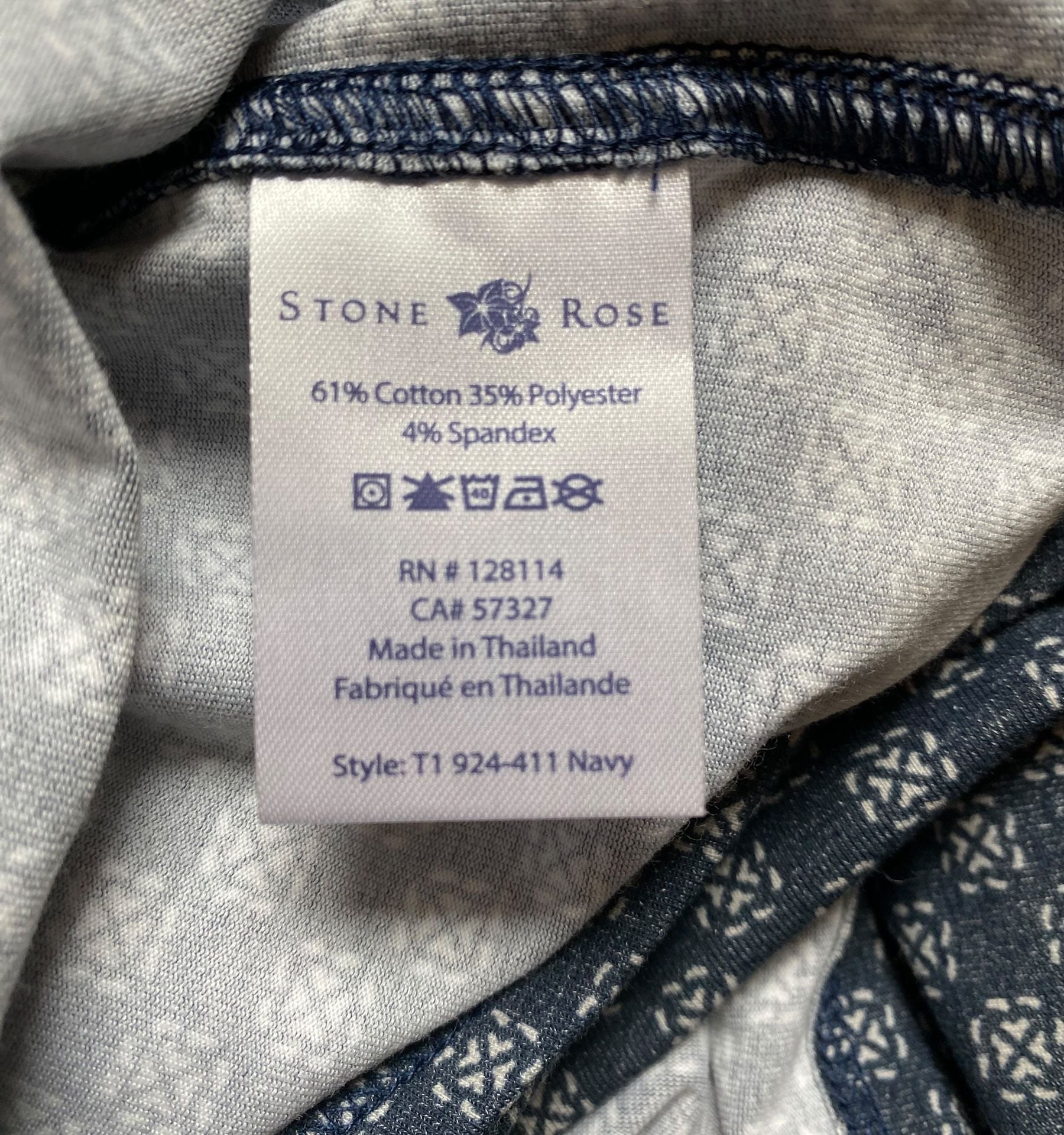 Stone Rose NWT Performance Navy Multi Dot Geo Jersey Shirt Size 2XL 10