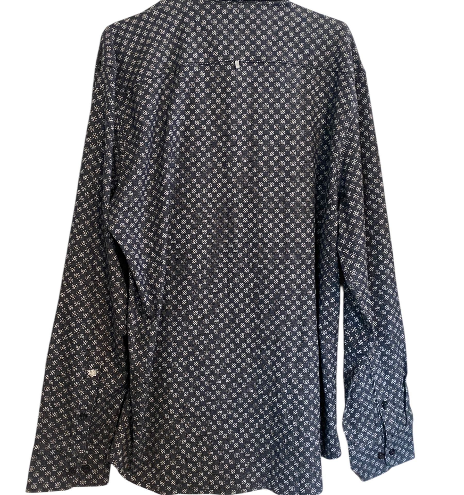 Stone Rose NWT Performance Navy Multi Dot Geo Jersey Shirt Size 2XL 12