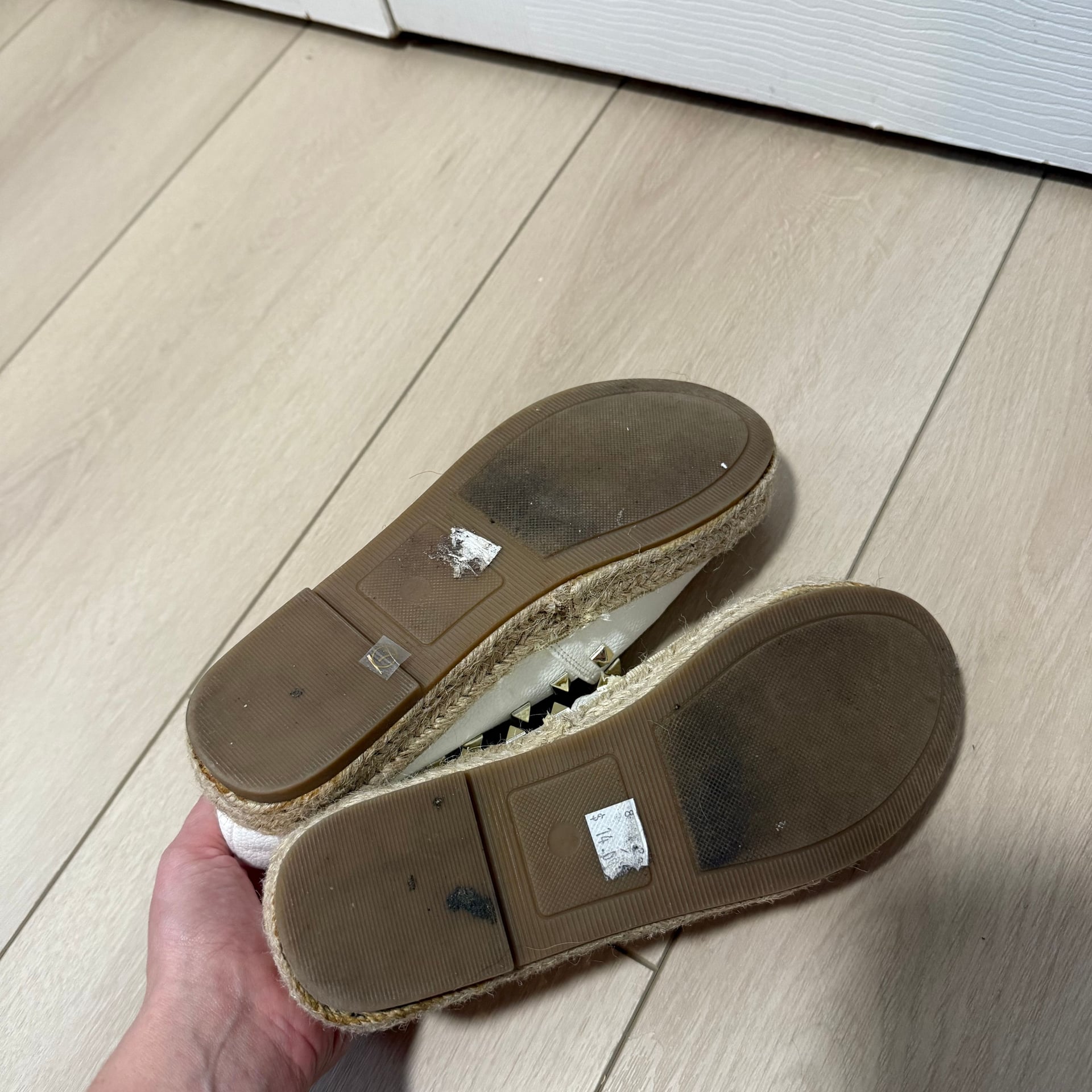 Steven by Steve Madden Pace White and Gold Leather Espadrille Sneakers 4