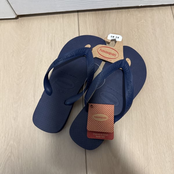 NEW Havaianas Navy Blue Slim Flip Flops Size 9/10 US