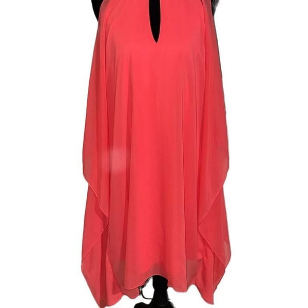 Badgley Mischka High Neck Georgette Caftan Gown Size 4 
