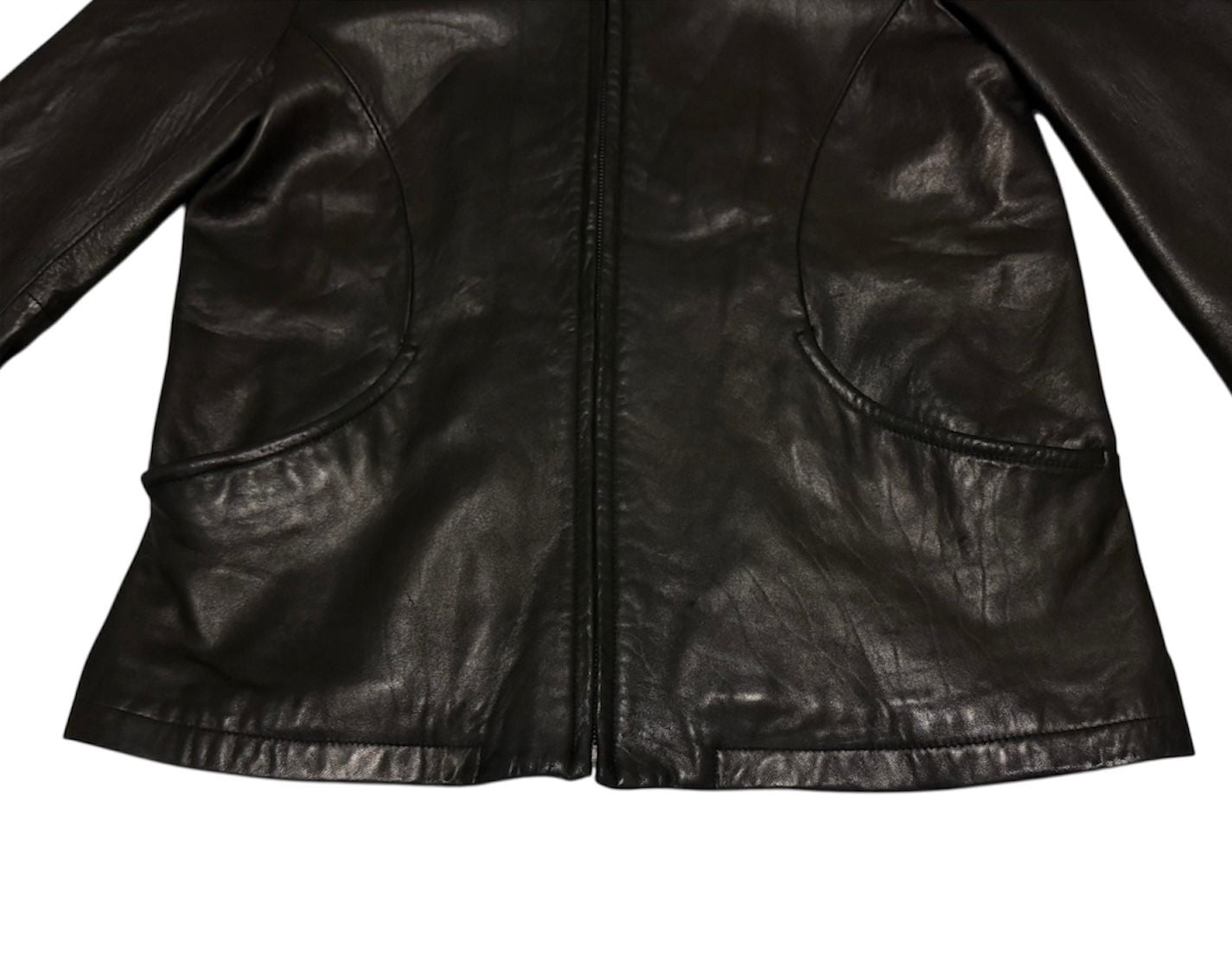 VTG Tibor Leathers Motorcycle Jacket Soft Genuine Leather FullZip womens black M 4
