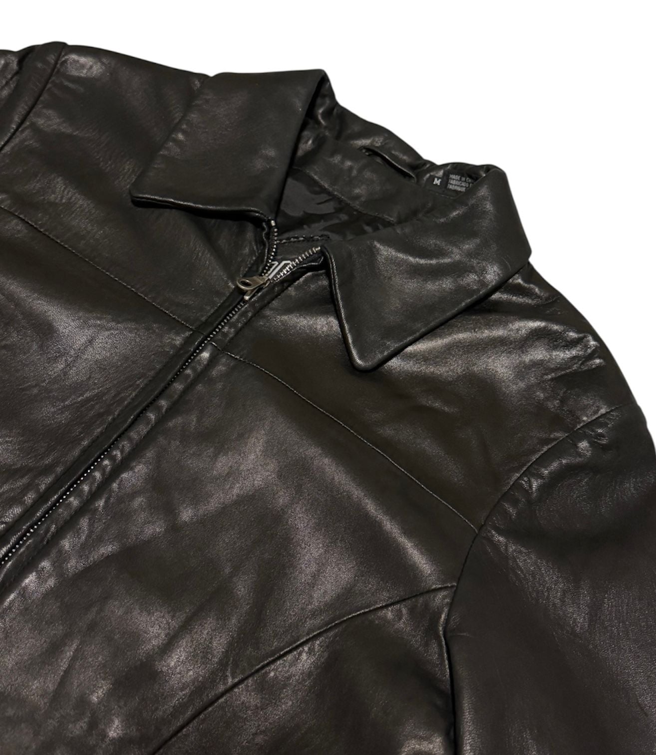 VTG Tibor Leathers Motorcycle Jacket Soft Genuine Leather FullZip womens black M 5