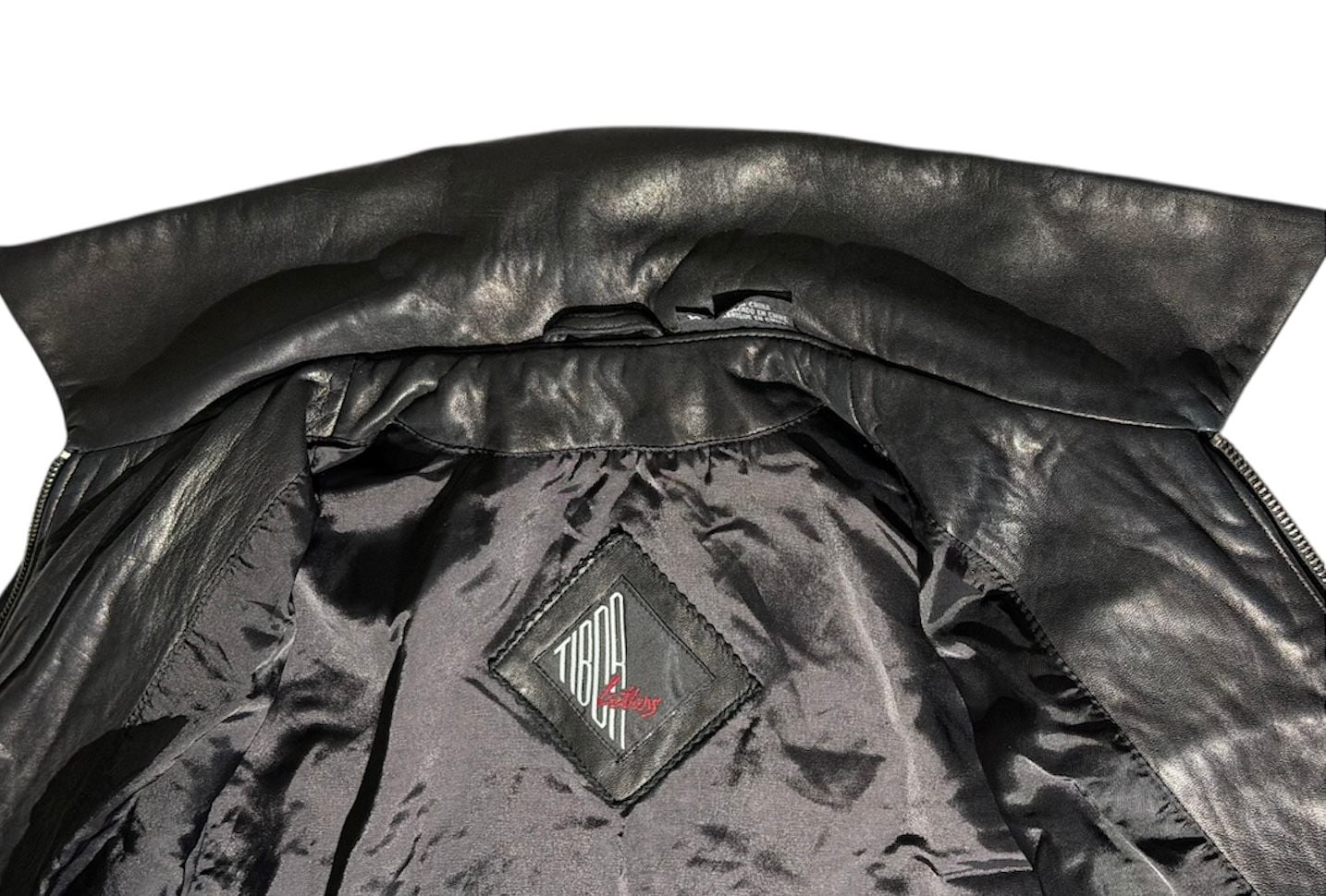 VTG Tibor Leathers Motorcycle Jacket Soft Genuine Leather FullZip womens black M 7