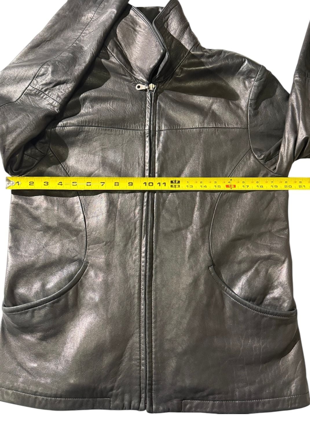 VTG Tibor Leathers Motorcycle Jacket Soft Genuine Leather FullZip womens black M 15