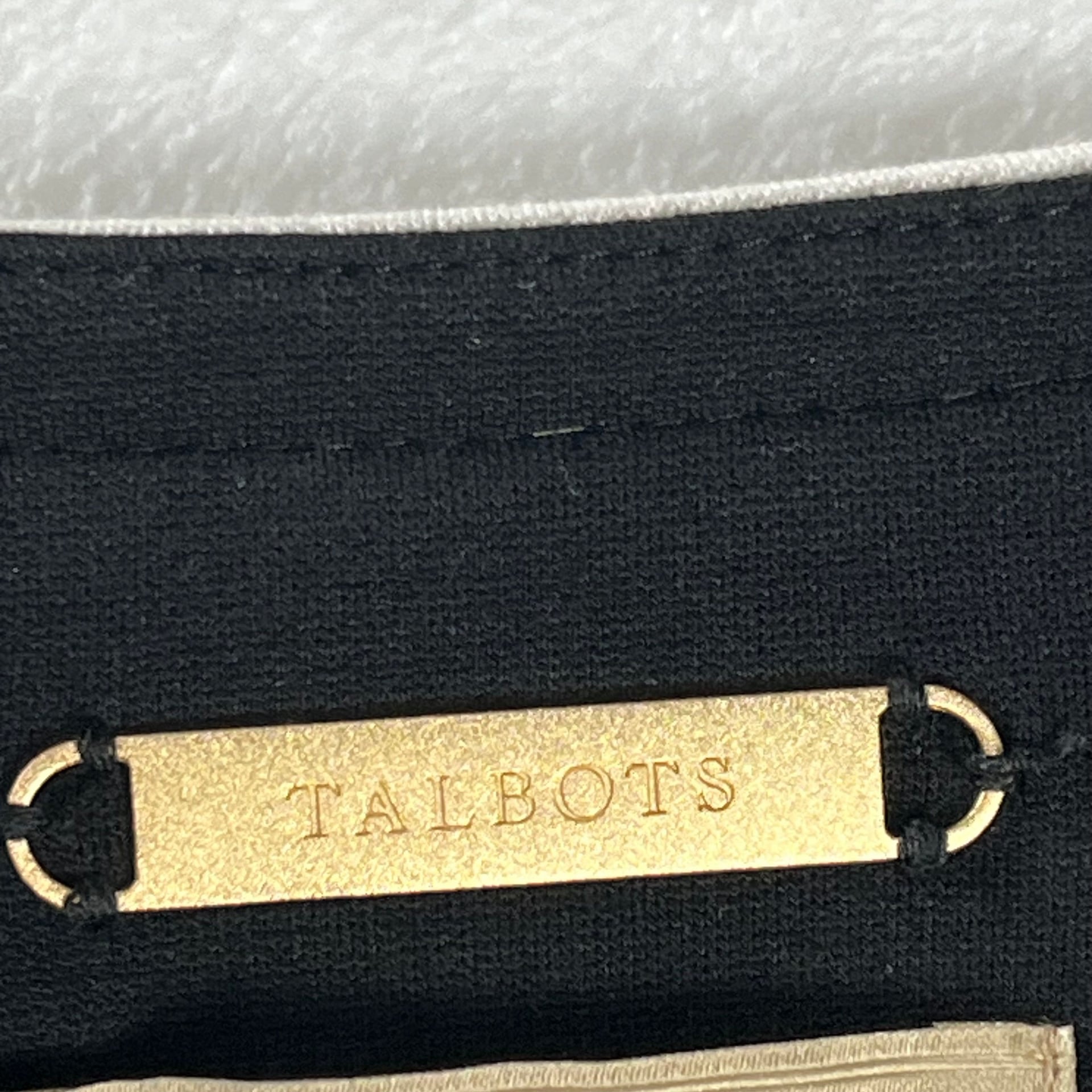Talbots Italian Knit Tipped Blazer Black White Trim Minimalist Jacket Size 2 9