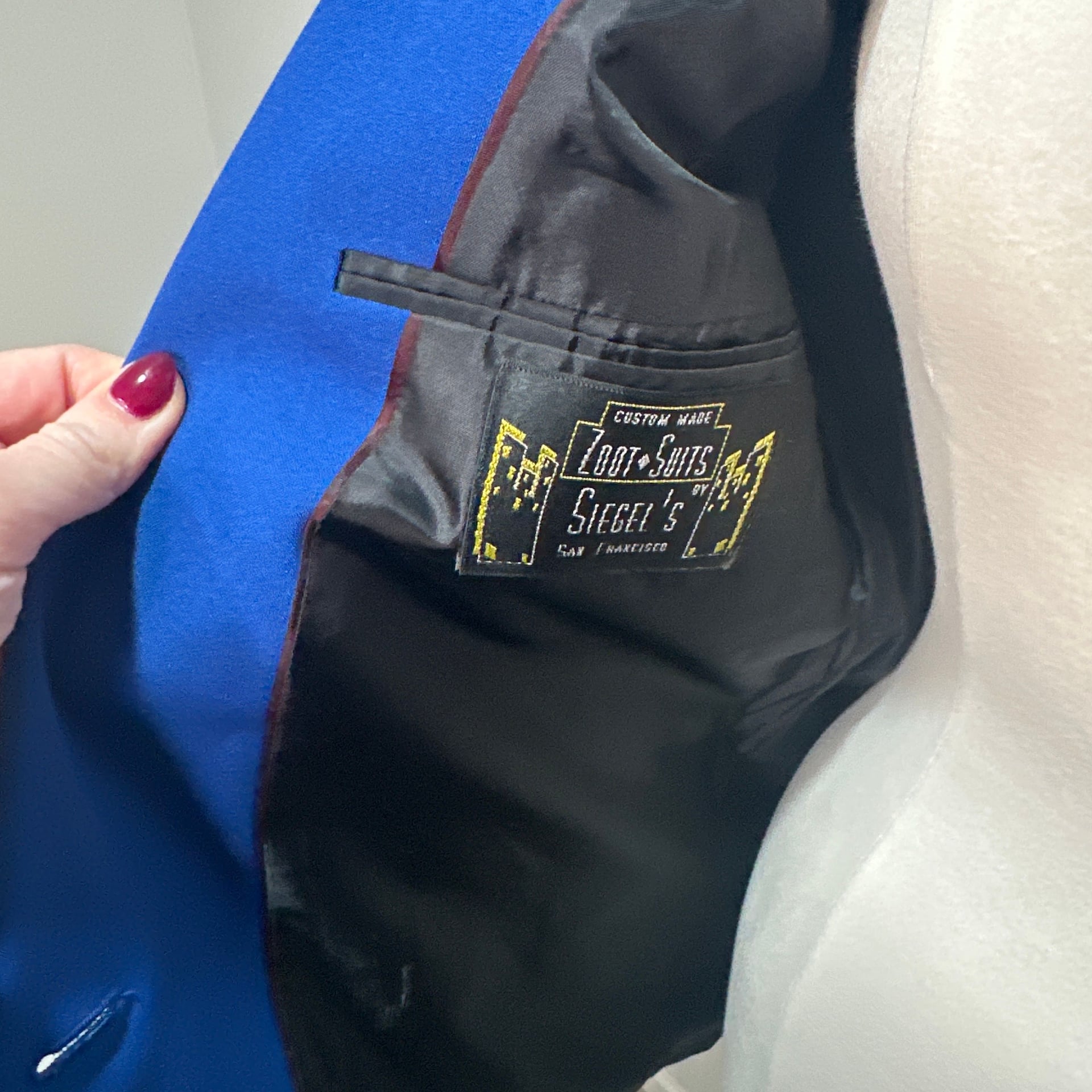 Zoot Suit Vintage Blue Double Breasted Blazer, Custom Unisex 9