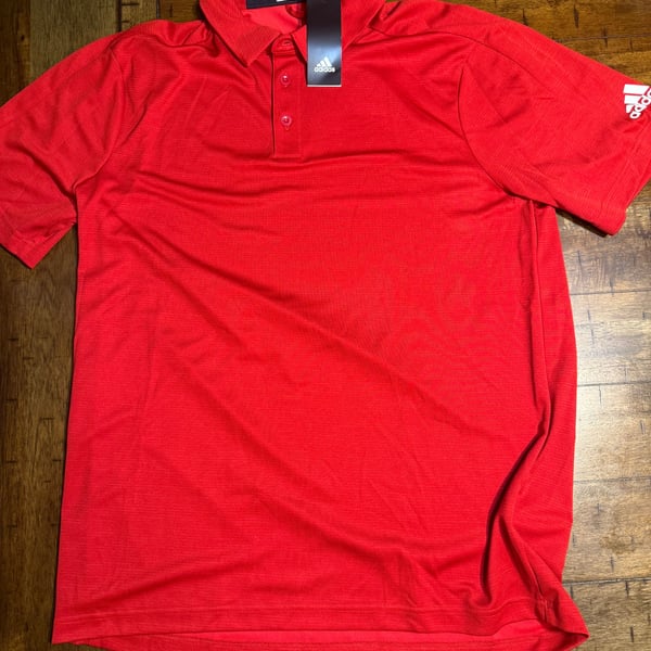 Adidas Men's Red Climalite Performance Golf Polo Shirt