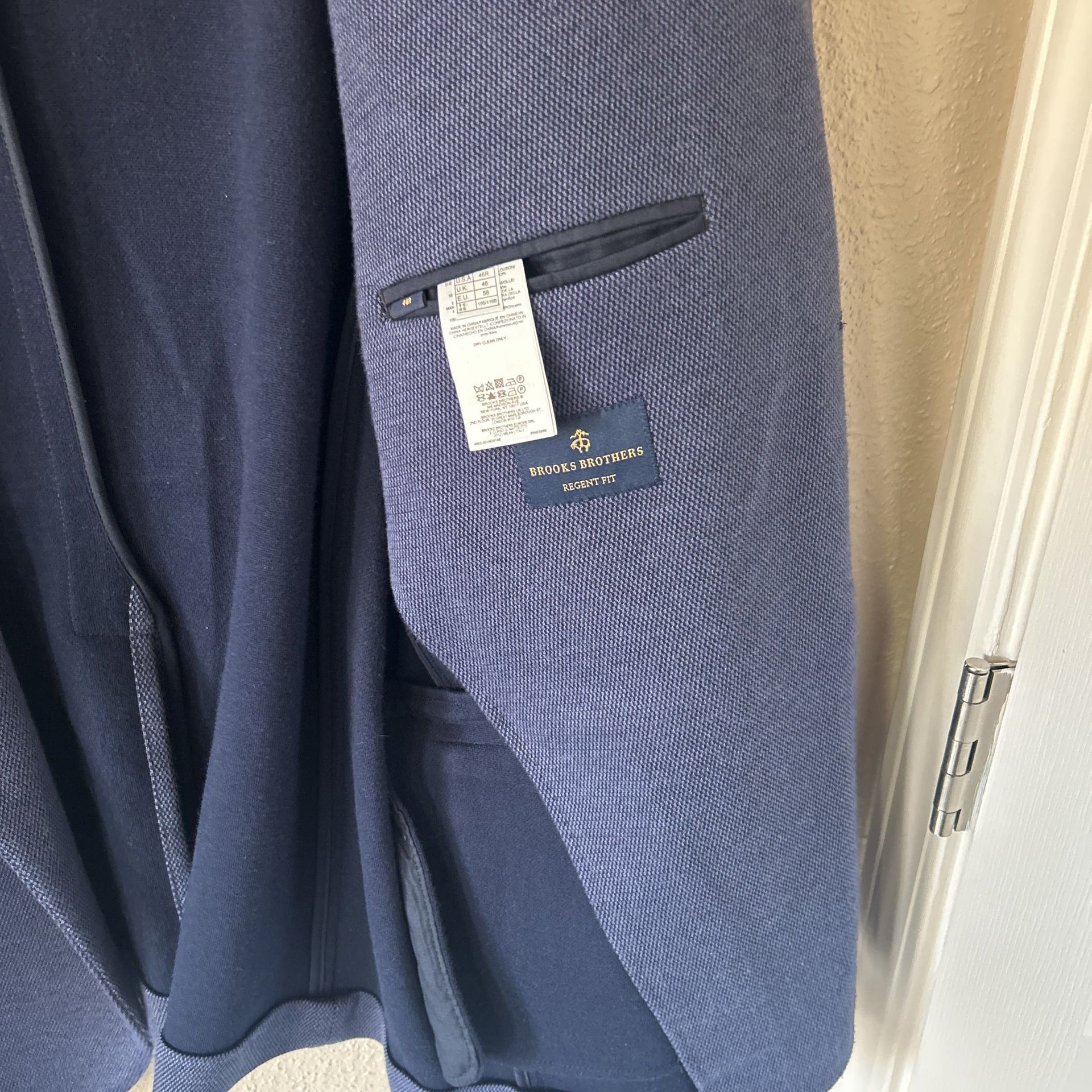 Brooks Brothers Regent Fit Two-Button Knit Sport Coat Navy Blue 8