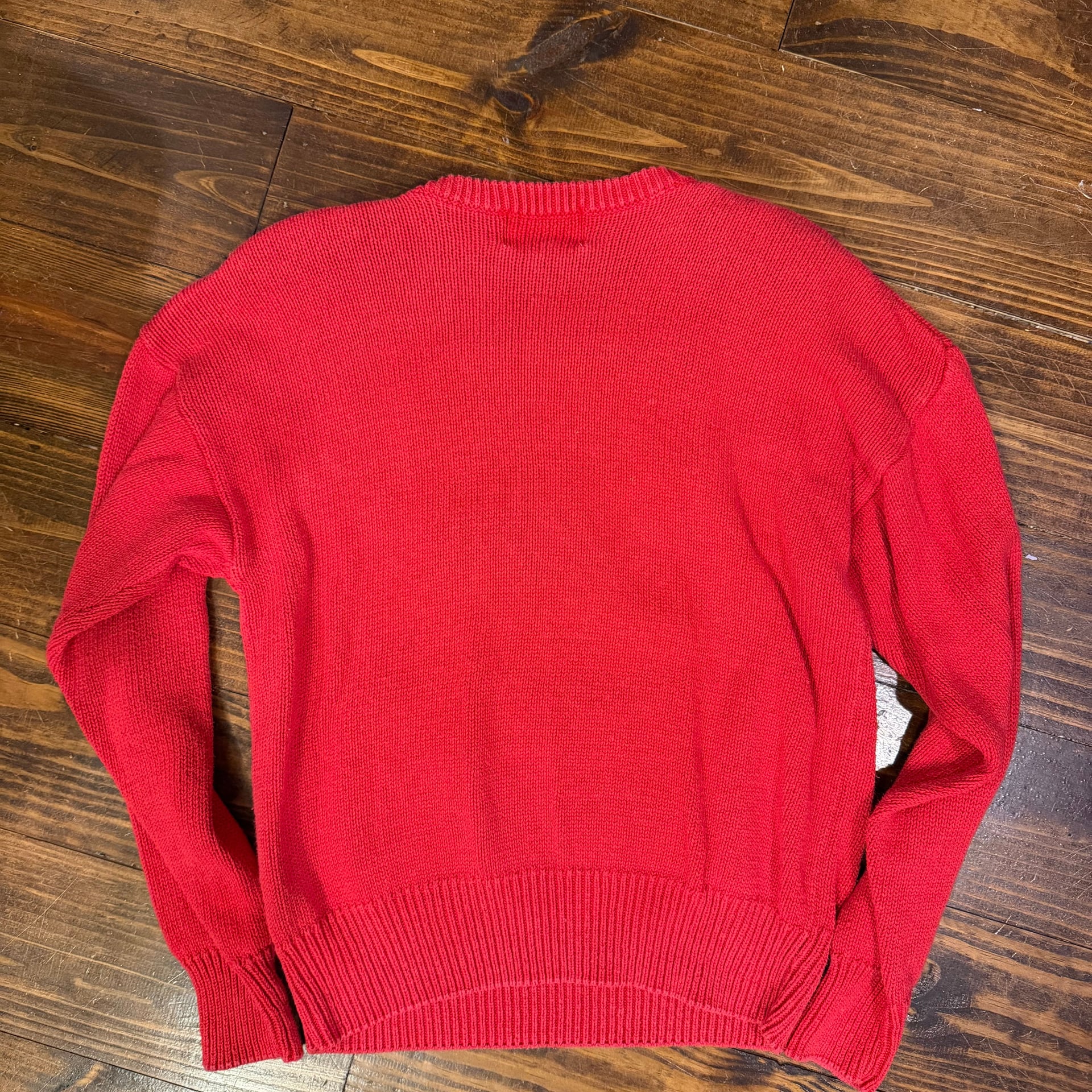 Vintage Marnie West Classic Christmas Sweater Red Wreath Beading Embroidery 5