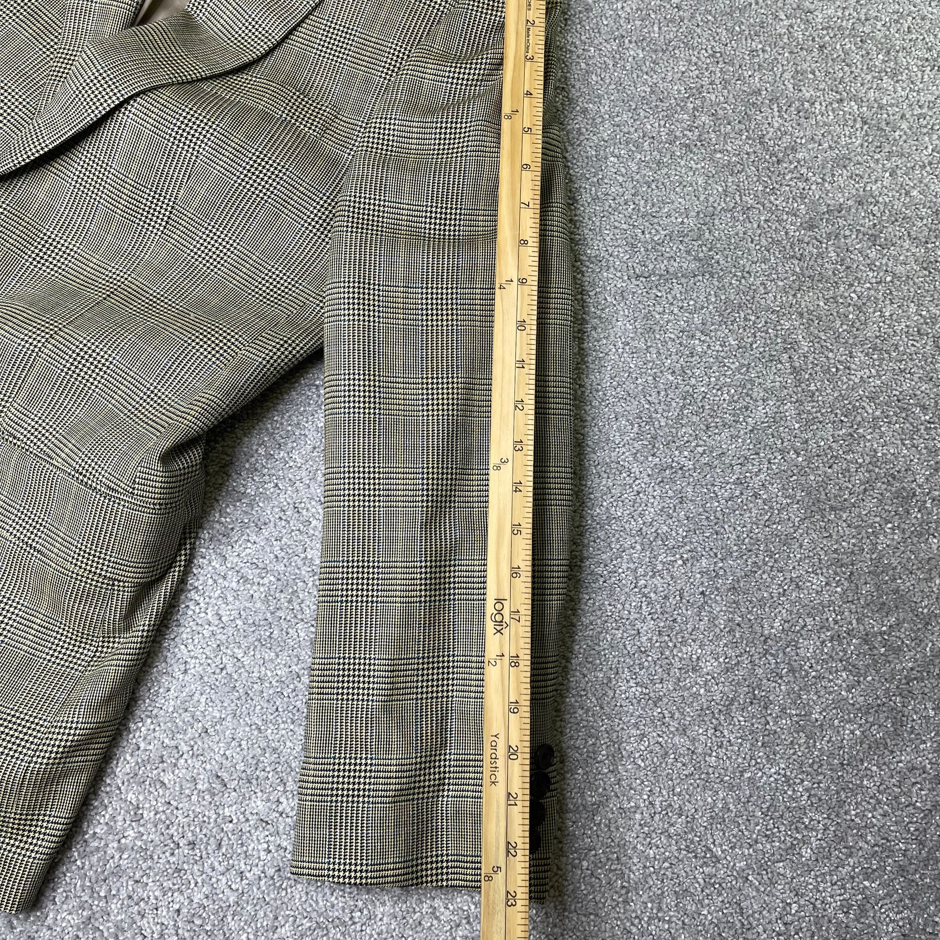Lauren Ralph Lauren 38R Mens Silk Wool Glen Plaid Sport Coat Blazer Jacket 14