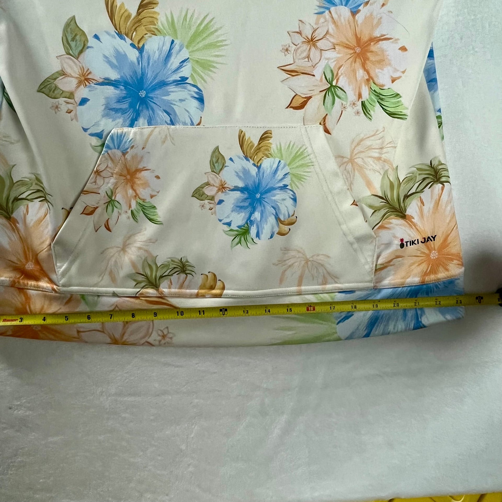 Tiki Jay Floral Hoodie Pullover Size M Tropical Resort Casual 7