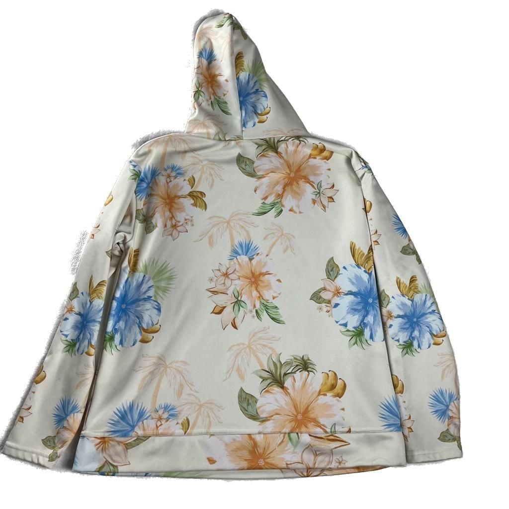Tiki Jay Floral Hoodie Pullover Size M Tropical Resort Casual 11