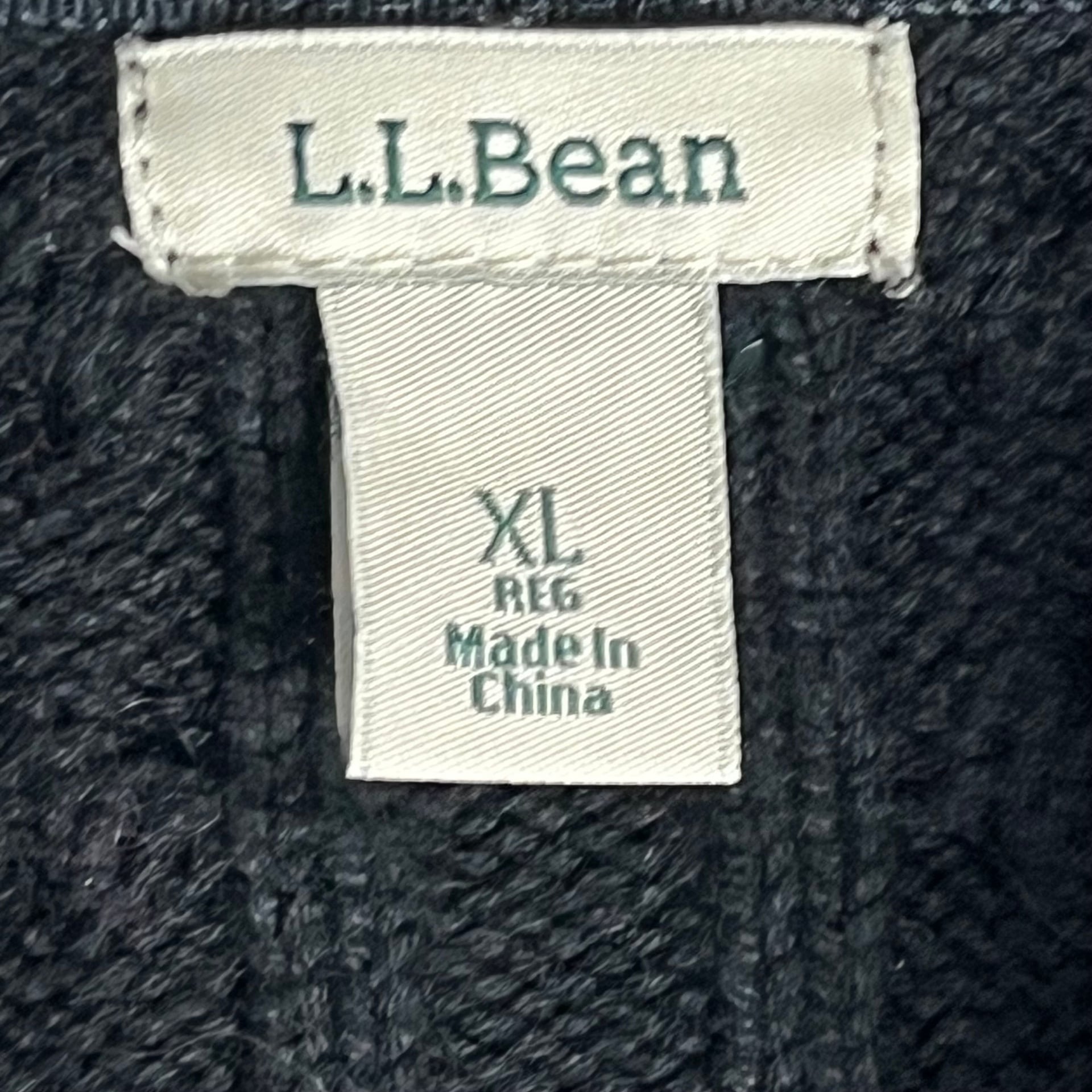 L.L.Bean Cable Knit Full Zip Sweater Black Women’s XL Preppy Old Money 9