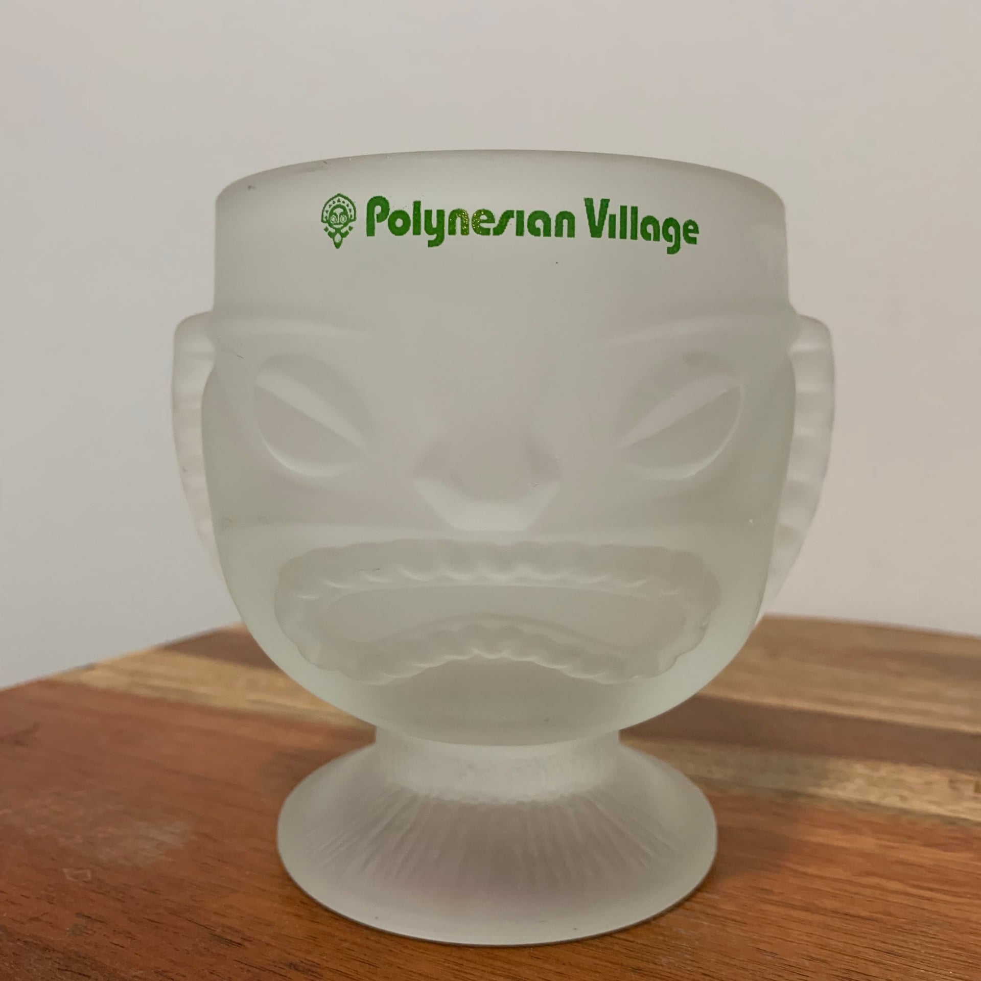 Walt Disney World Polynesian Village Frosted Glass Tiki Mug 1