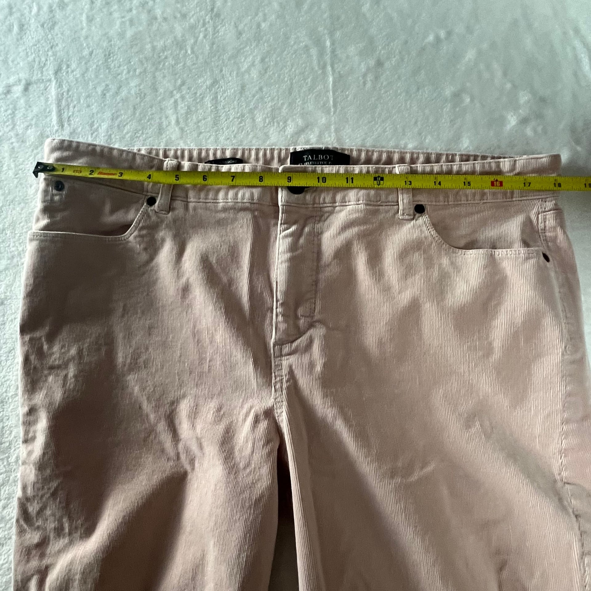 Talbots Blush Corduroy Straight Leg Pants Size 16 Preppy Casual 7