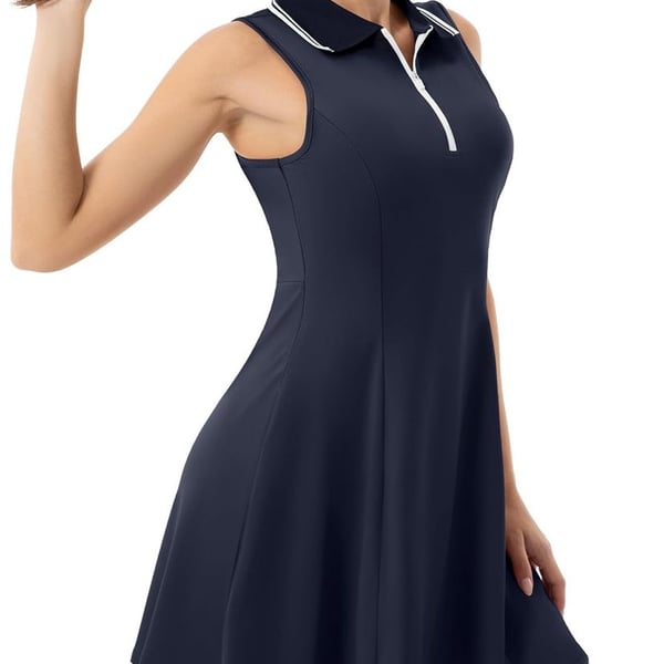 FKEEP Women's Tennis Golf Activewear Workout Zipper V-Neck with Shorts &Pocket