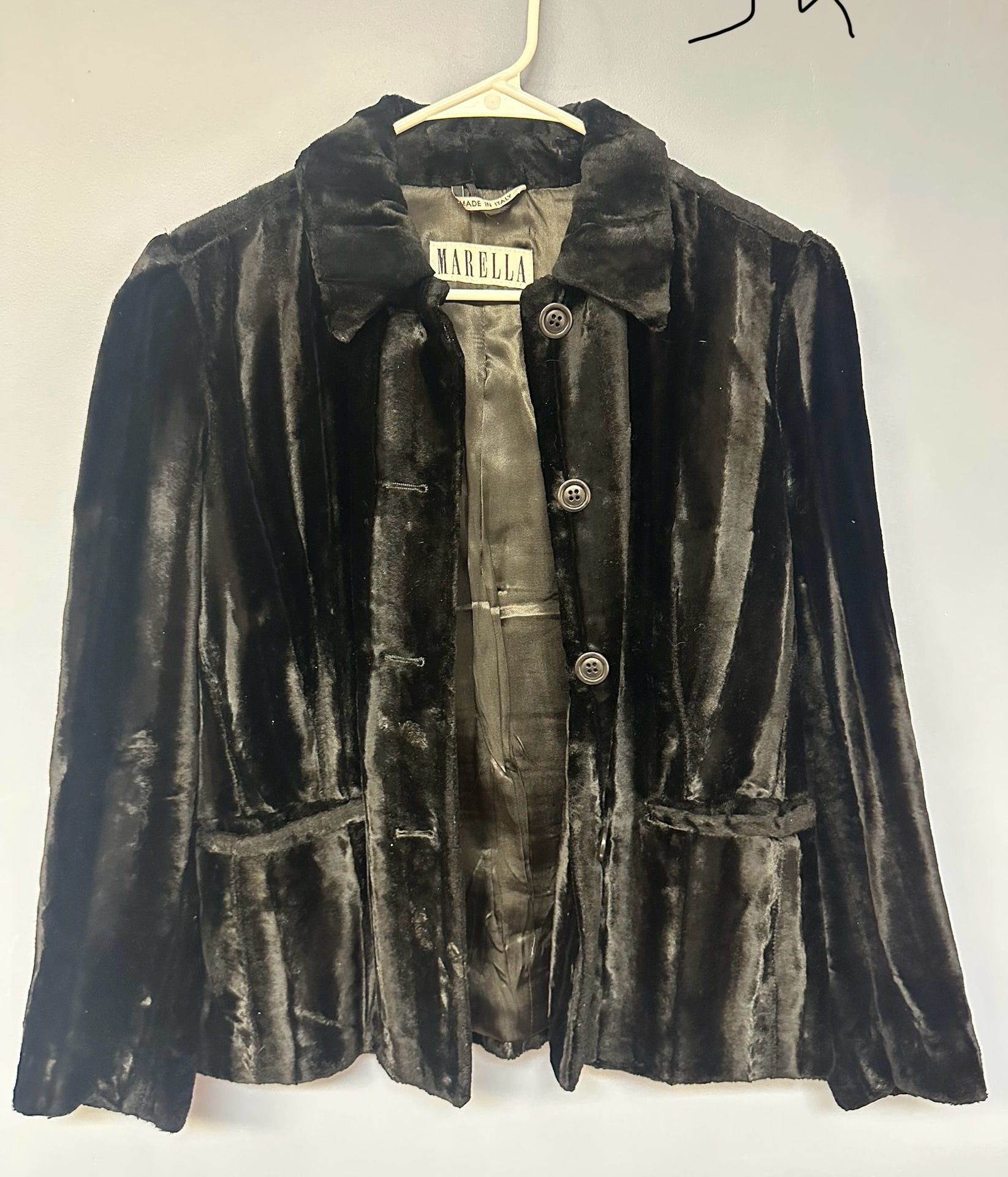 Marella Coat Women Very Soft Black Coat Chic Classy Vintage Rare MSRP 900+ Uni 3