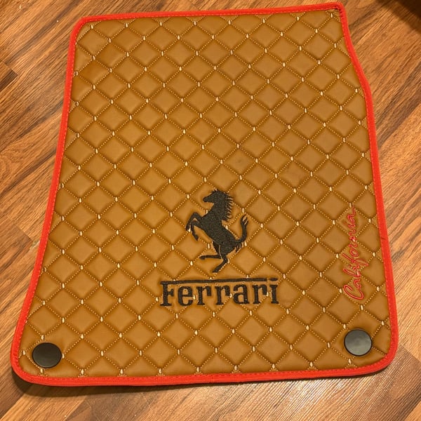 Carmats for Ferrari California 2008-2014 Brown & Red Fully Tailored Velour Car Floor Mats