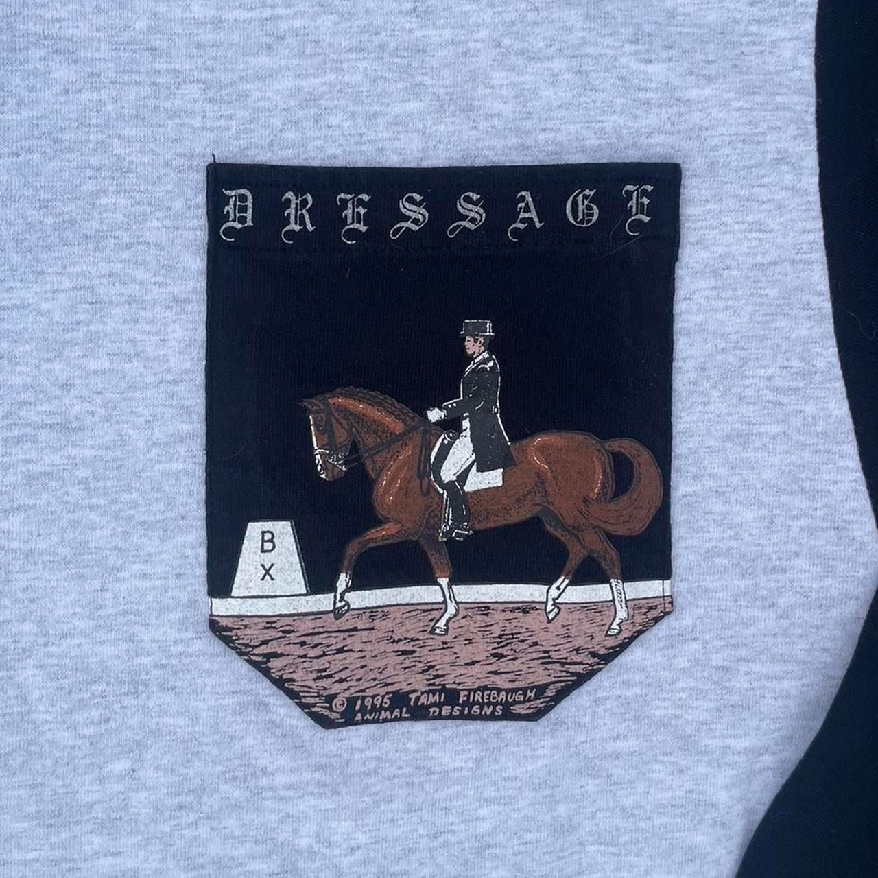 VTG Long Sleeve Equestrian Shirts Two Tone Gray and Black 2