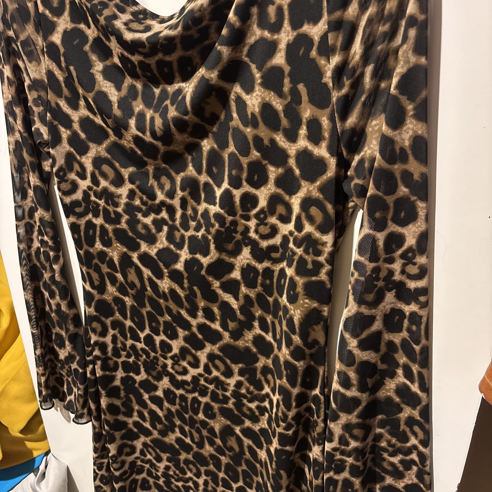 Leopard Print Long Sleeve Cowl Neck Mini Dress 3