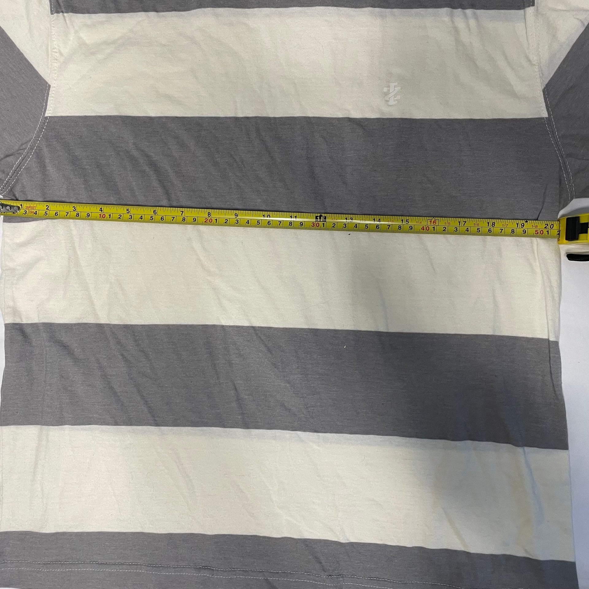 IZOD Men’s Striped Long Sleeve Shirt Cream Gray Size XL 5