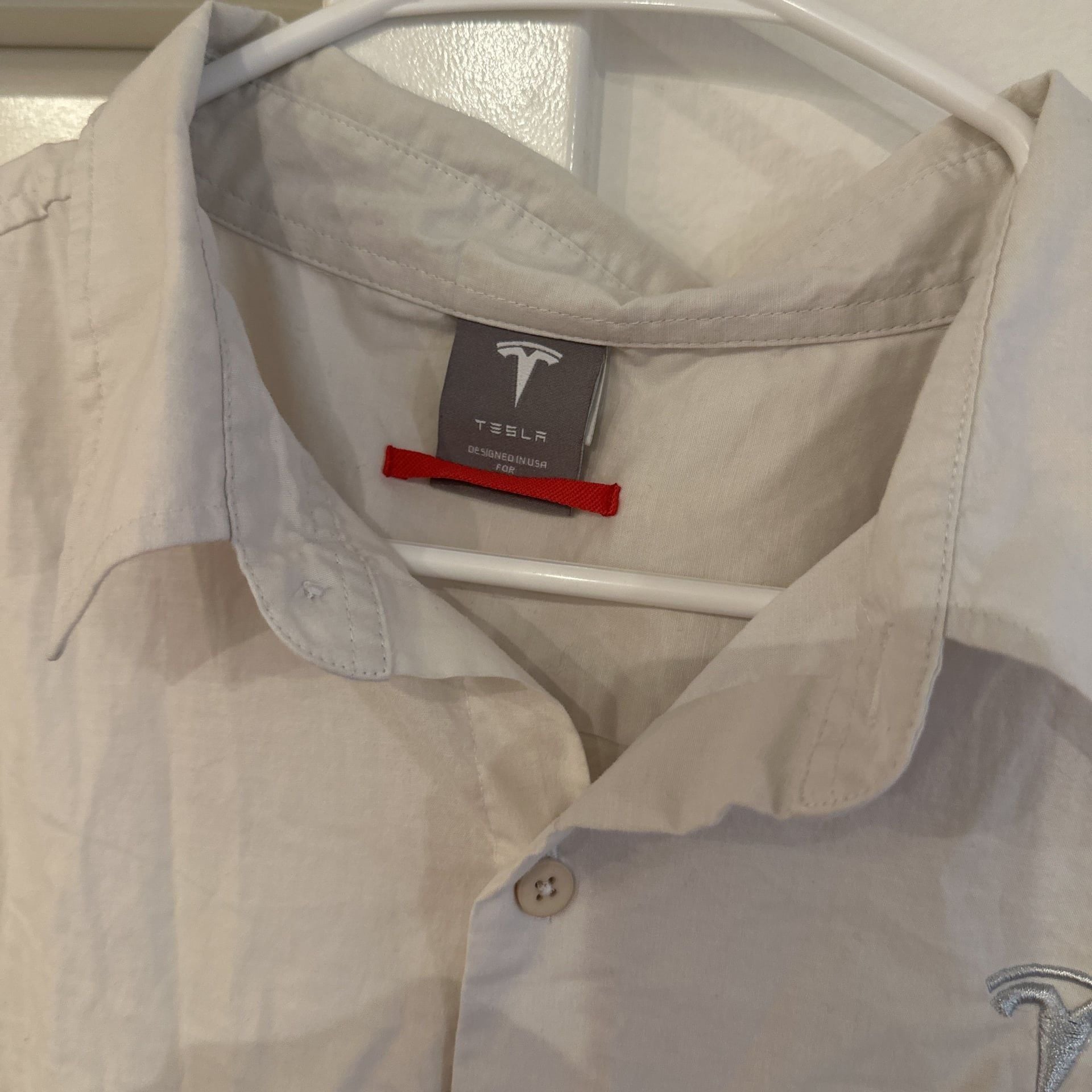 Tesla Motors Authentic Long Sleeve Button Down Shirt Men's XL White 2