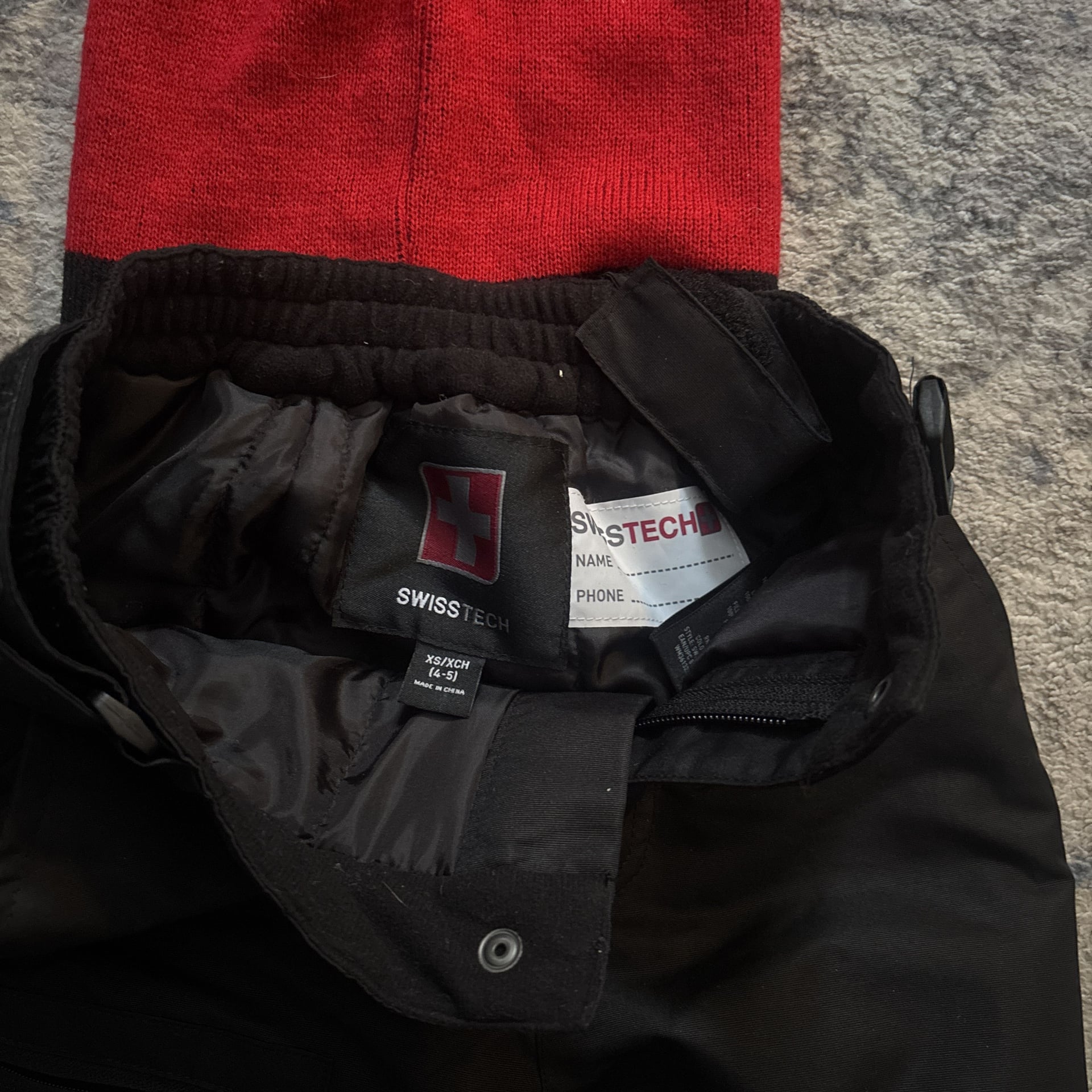 Swiss Tech Black Snow Pants with gloves and Spider-Man hat perfect winter bundle XS 4–5  7