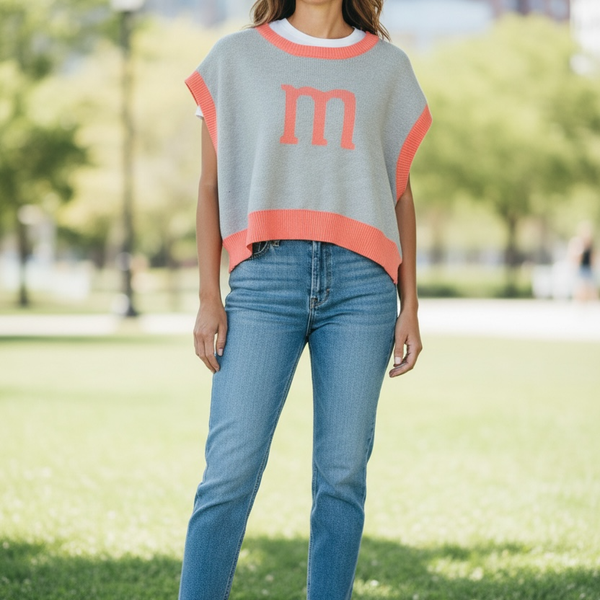 Neoity Cloud Knit Sweater, Pink and White