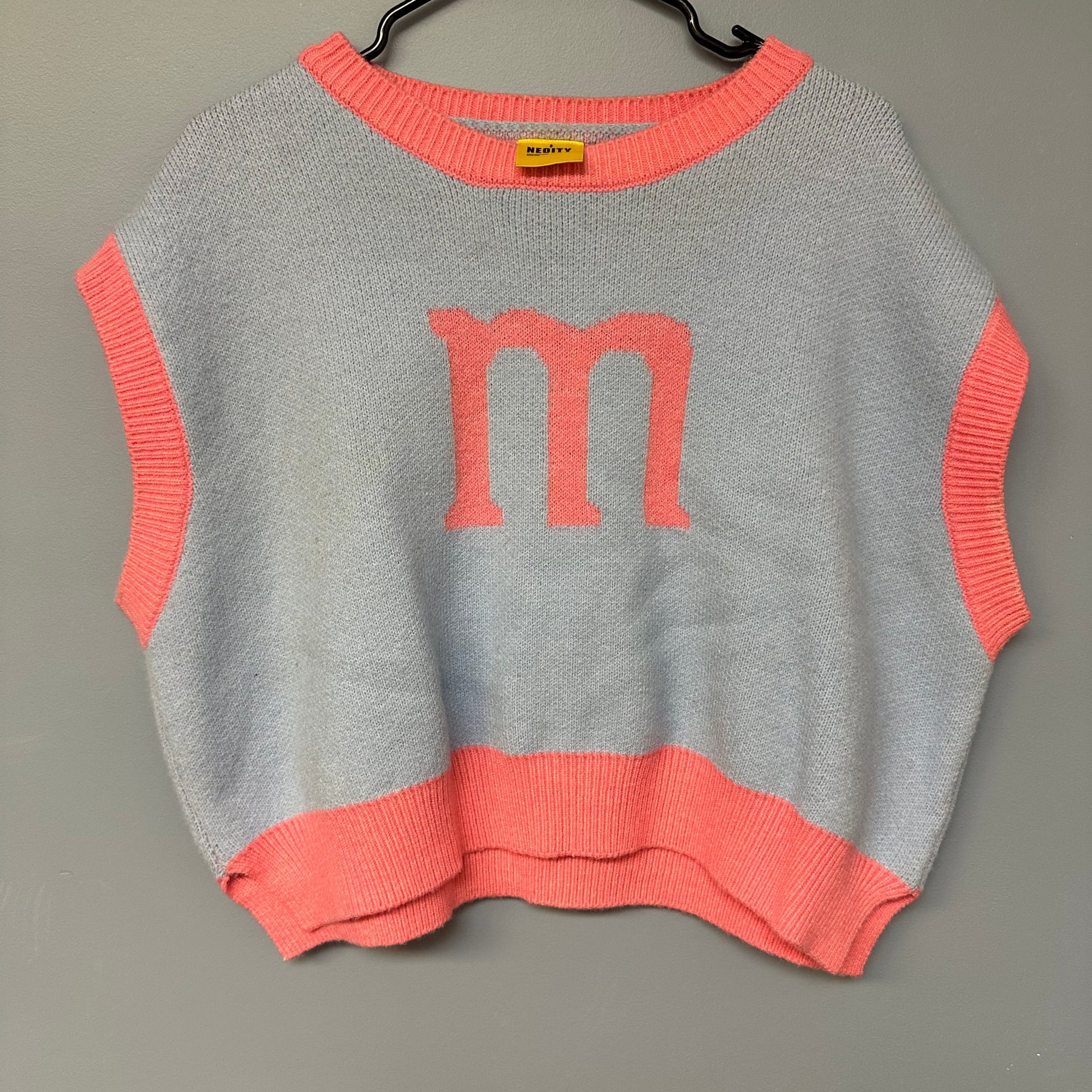 Neoity Cloud Knit Sweater, Pink and White 3