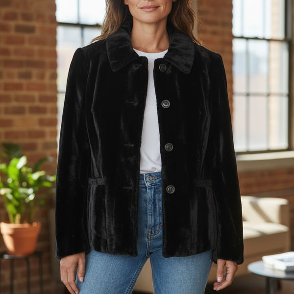 Marella Coat Women Very Soft Black Coat Chic Classy Vintage Rare MSRP 900+ Uni
