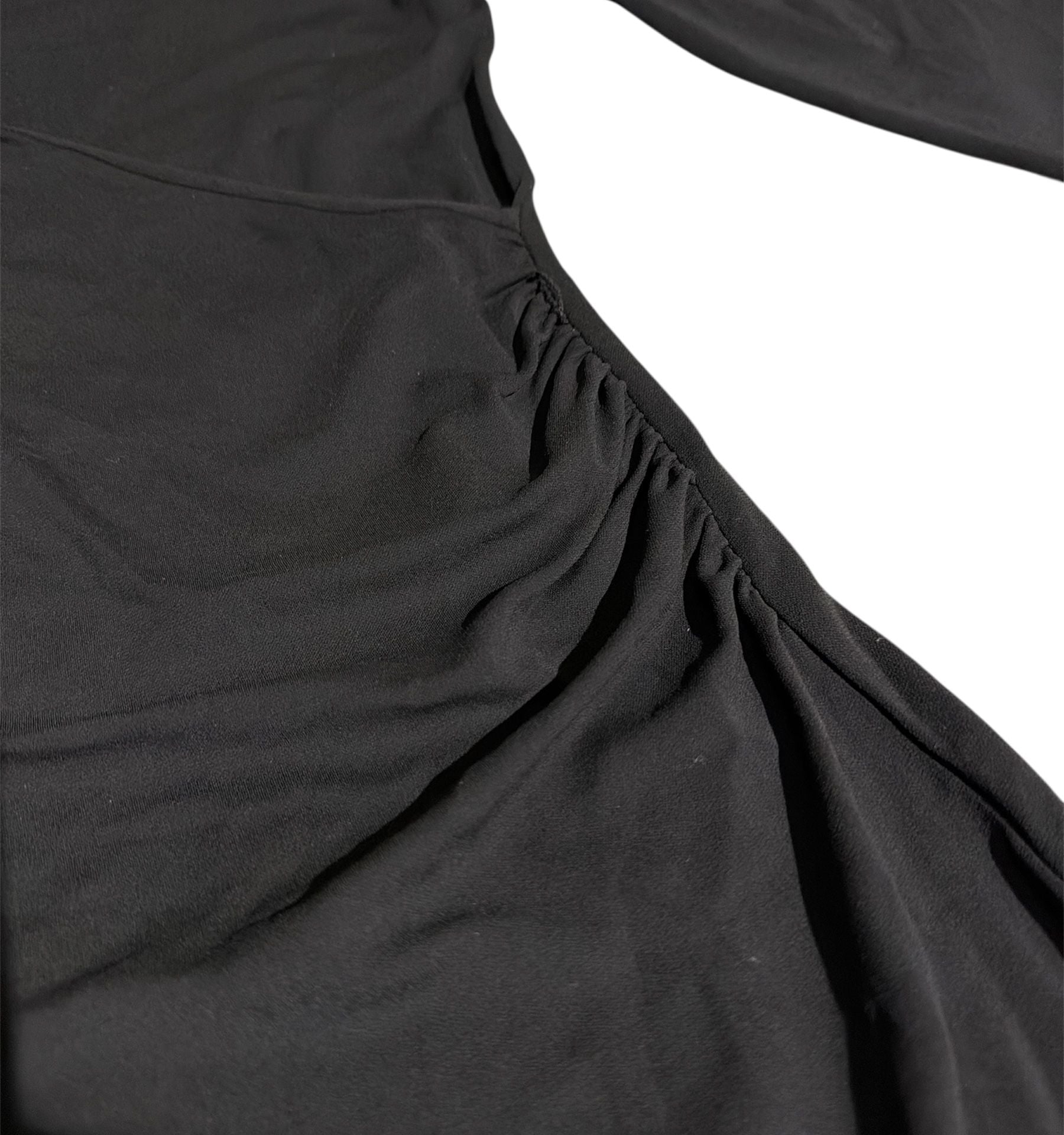 Burberry London V Neck Faux Wrap Dress Longsleeve Women’s Black Size 12 6