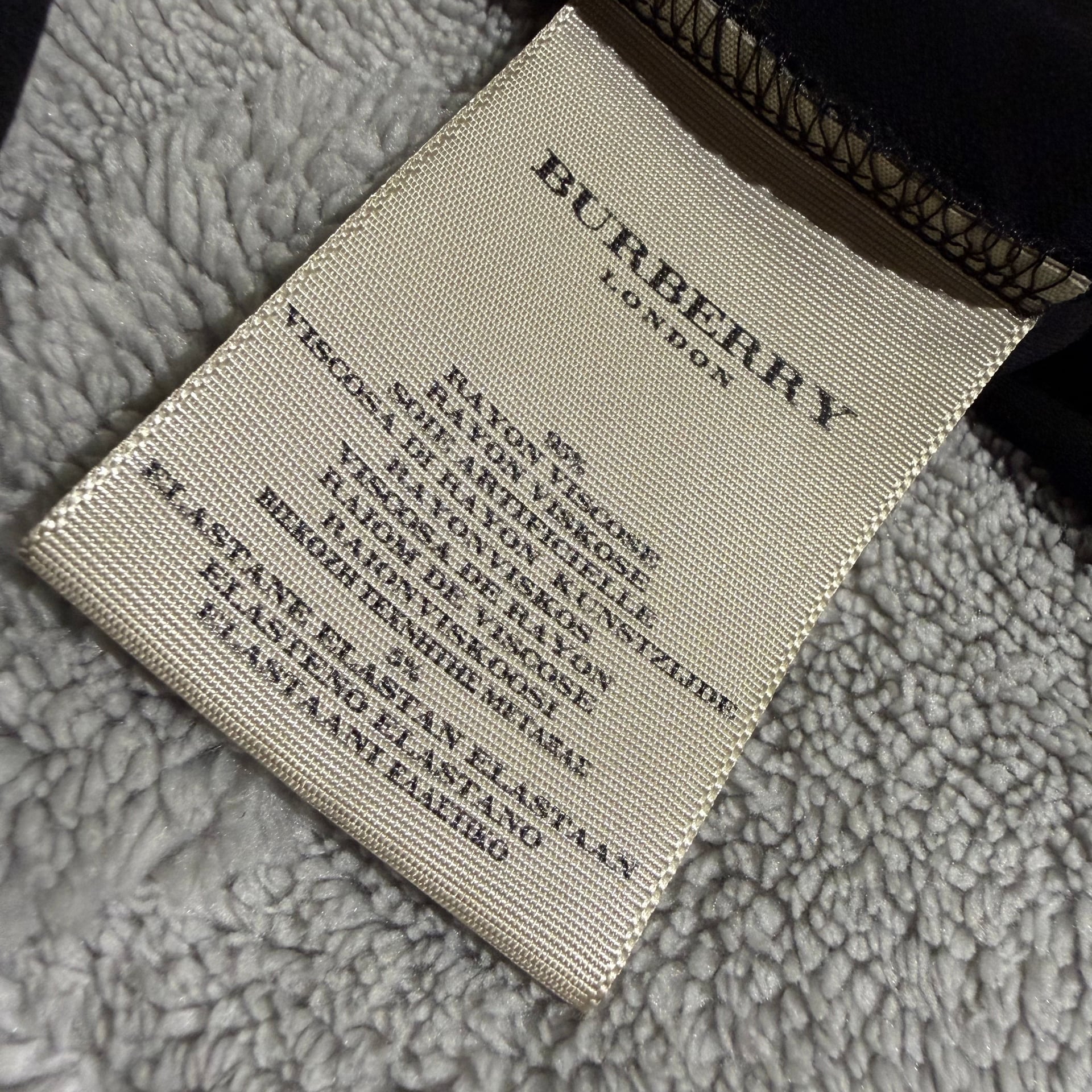 Burberry London V Neck Faux Wrap Dress Longsleeve Women’s Black Size 12 16