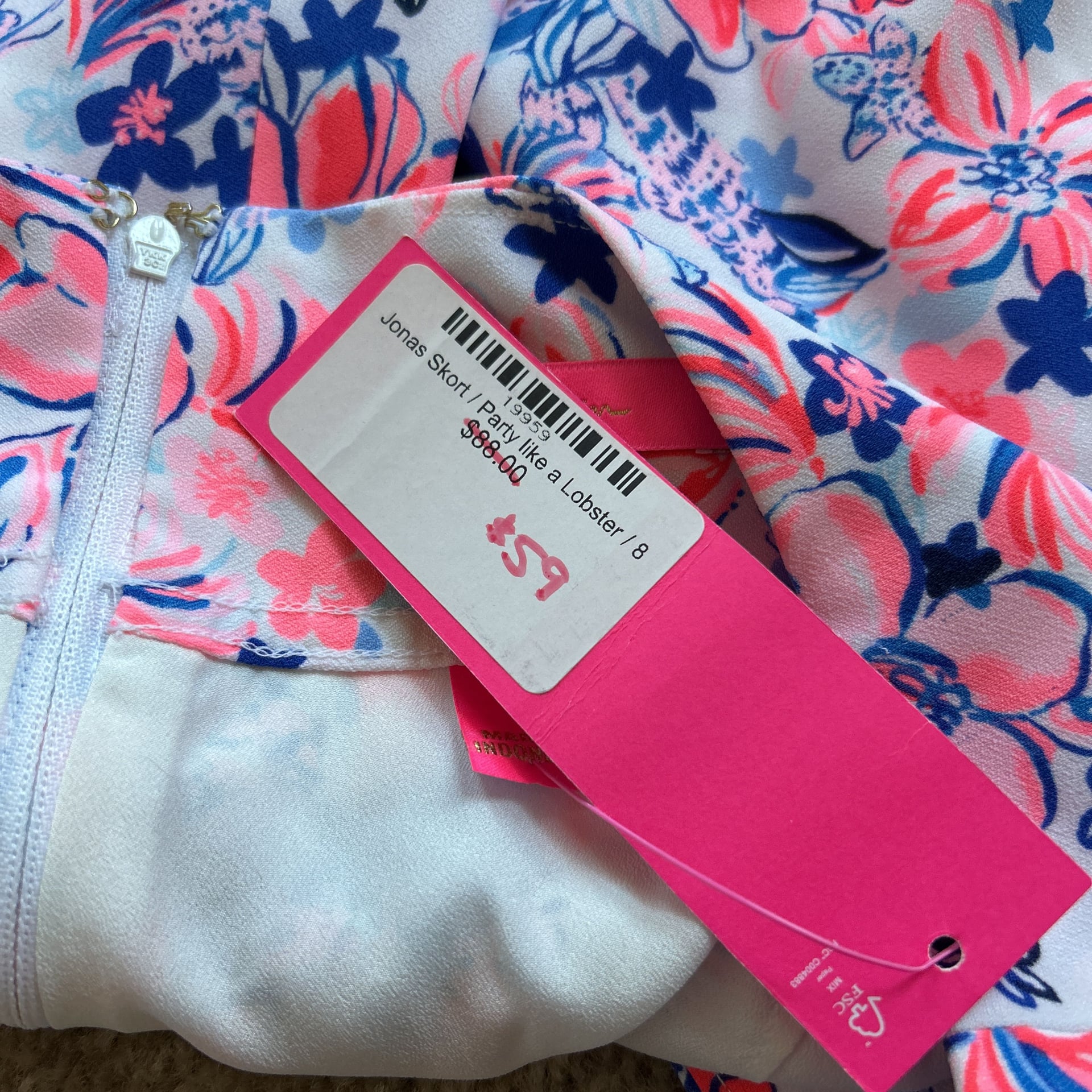 Lilly Pulitzer Jonas Skort Resort White Party Like A Lobstar | Size 8 6