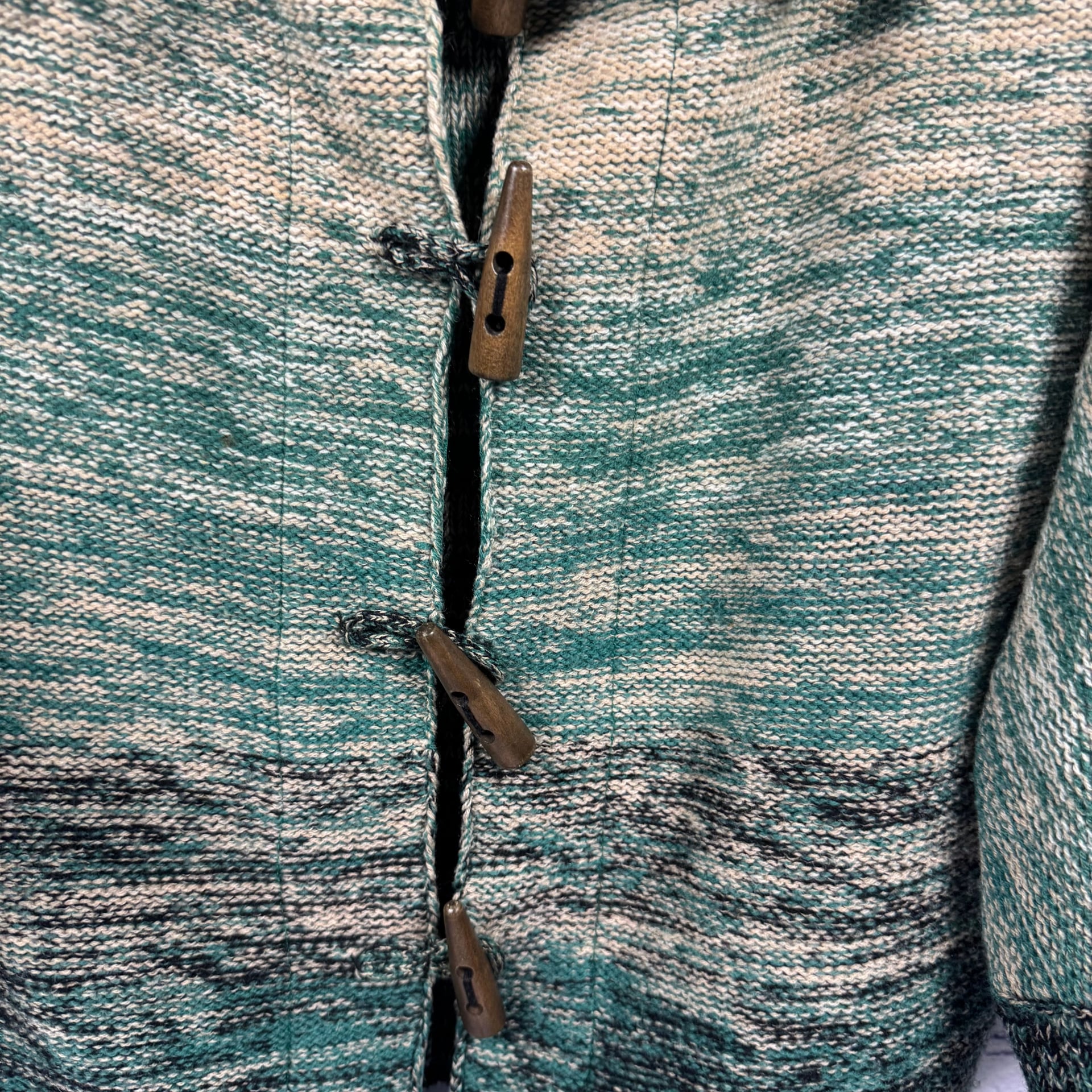 JOIE Merino Wool Cashmere Blend Green Multi Knit Cape Poncho Sweater 2