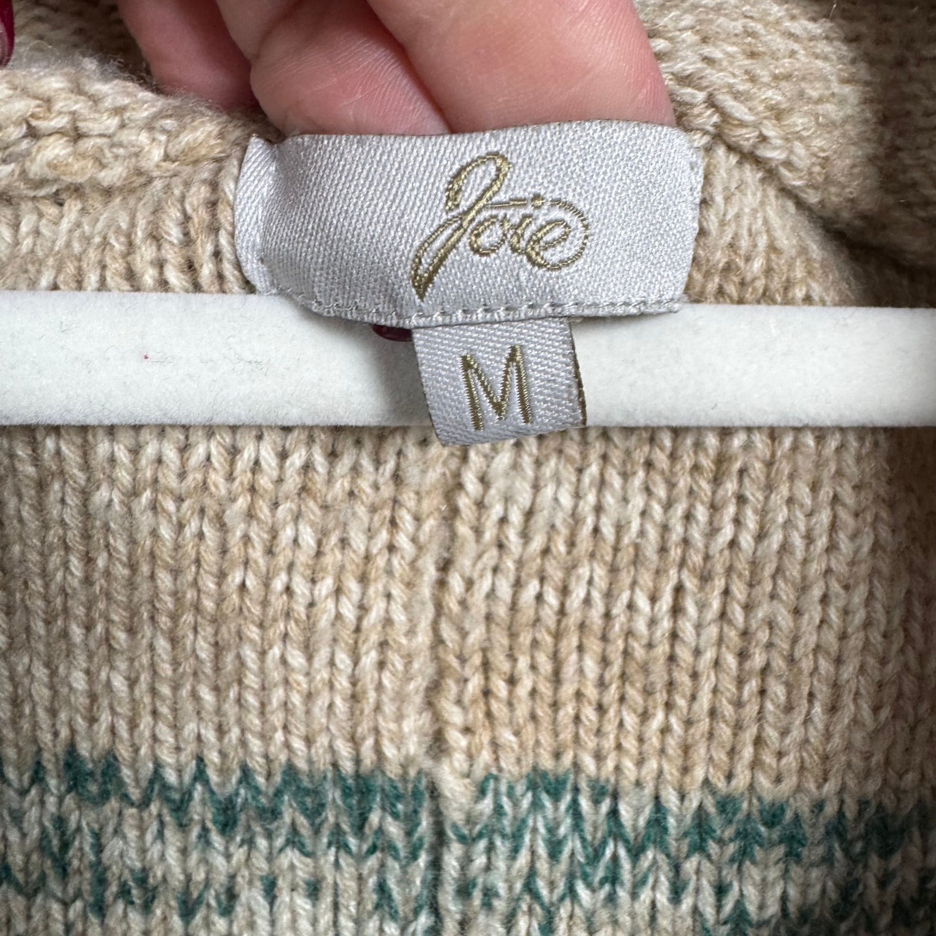 JOIE Merino Wool Cashmere Blend Green Multi Knit Cape Poncho Sweater 4