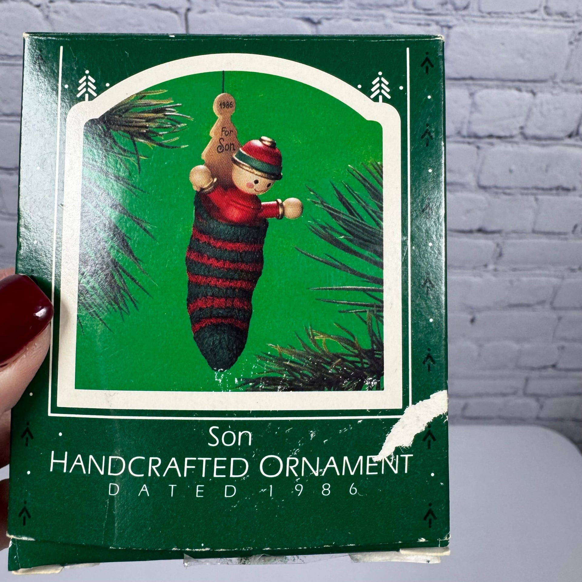 Rare Vintage Hallmark 1986 Son Handcrafted Ornament! NEW IN BOX 1