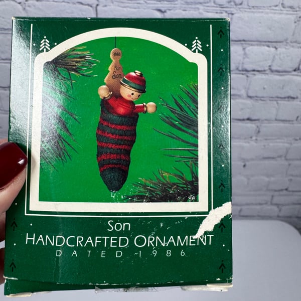 Rare Vintage Hallmark 1986 Son Handcrafted Ornament! NEW IN BOX