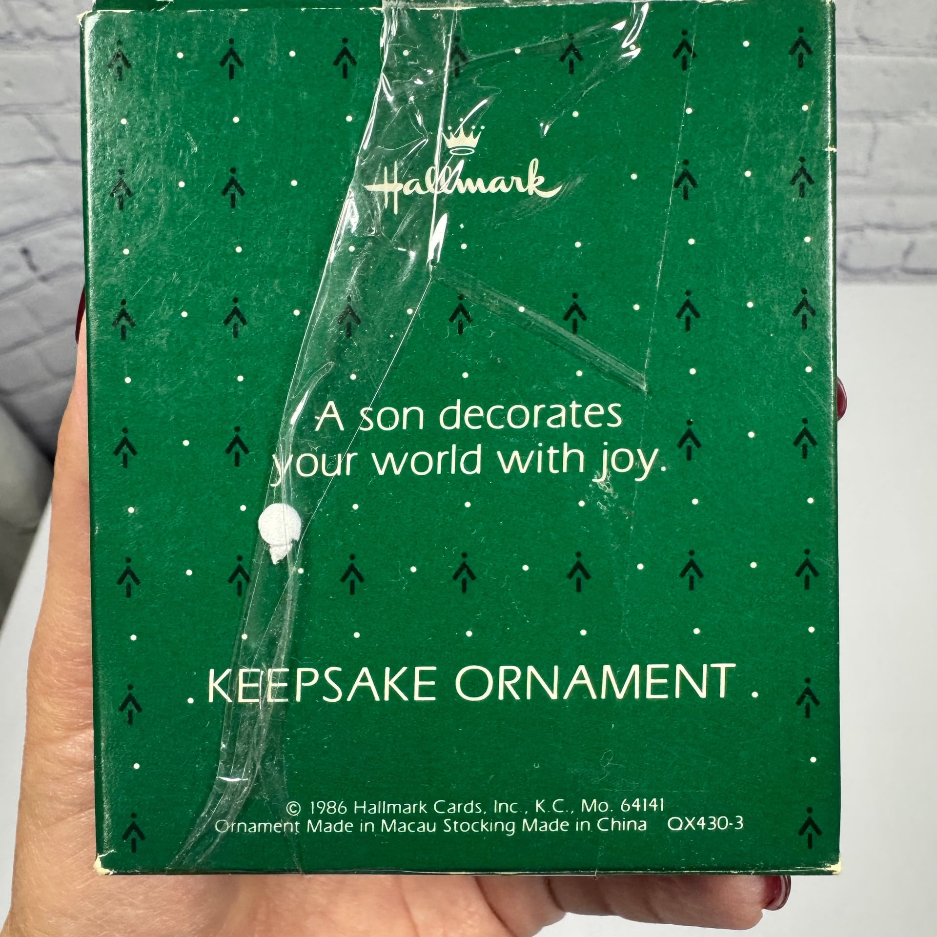Rare Vintage Hallmark 1986 Son Handcrafted Ornament! NEW IN BOX 3