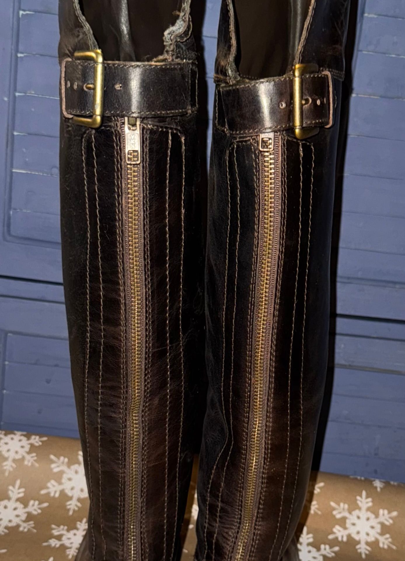 Hinge Over the Knee 20” Equestrian Riding Boots Dark Brown Size 6 2