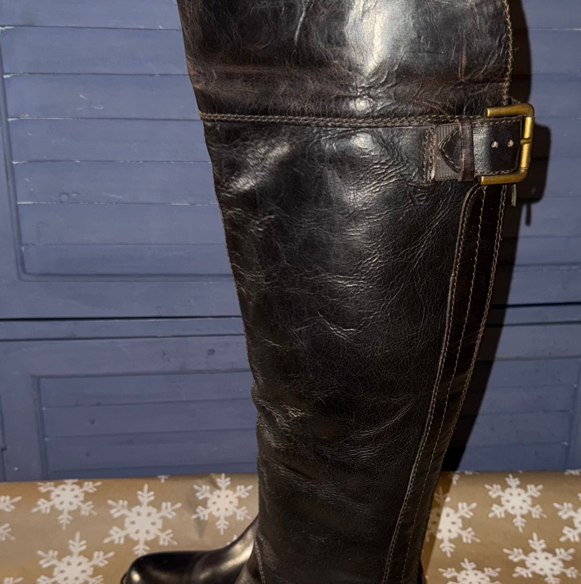 Hinge Over the Knee 20” Equestrian Riding Boots Dark Brown Size 6 3
