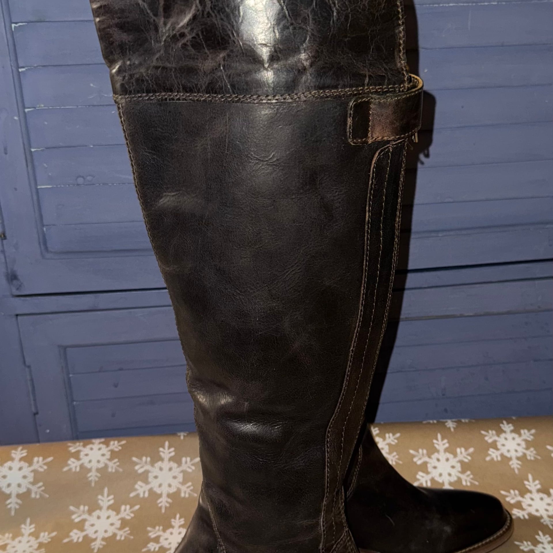 Hinge Over the Knee 20” Equestrian Riding Boots Dark Brown Size 6 5