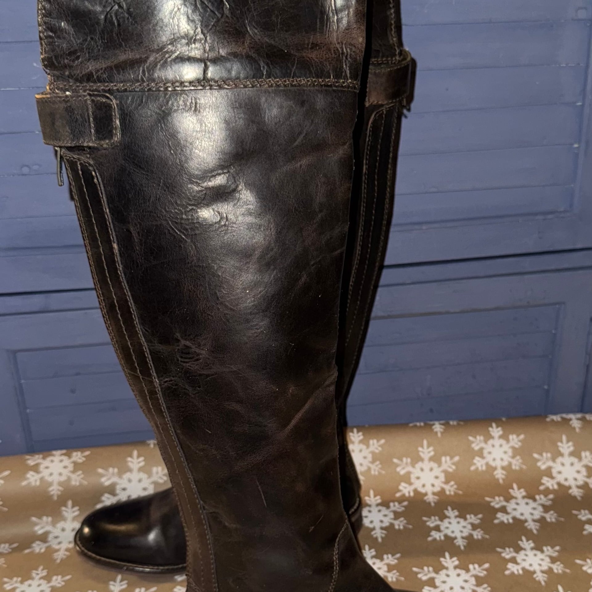 Hinge Over the Knee 20” Equestrian Riding Boots Dark Brown Size 6 6
