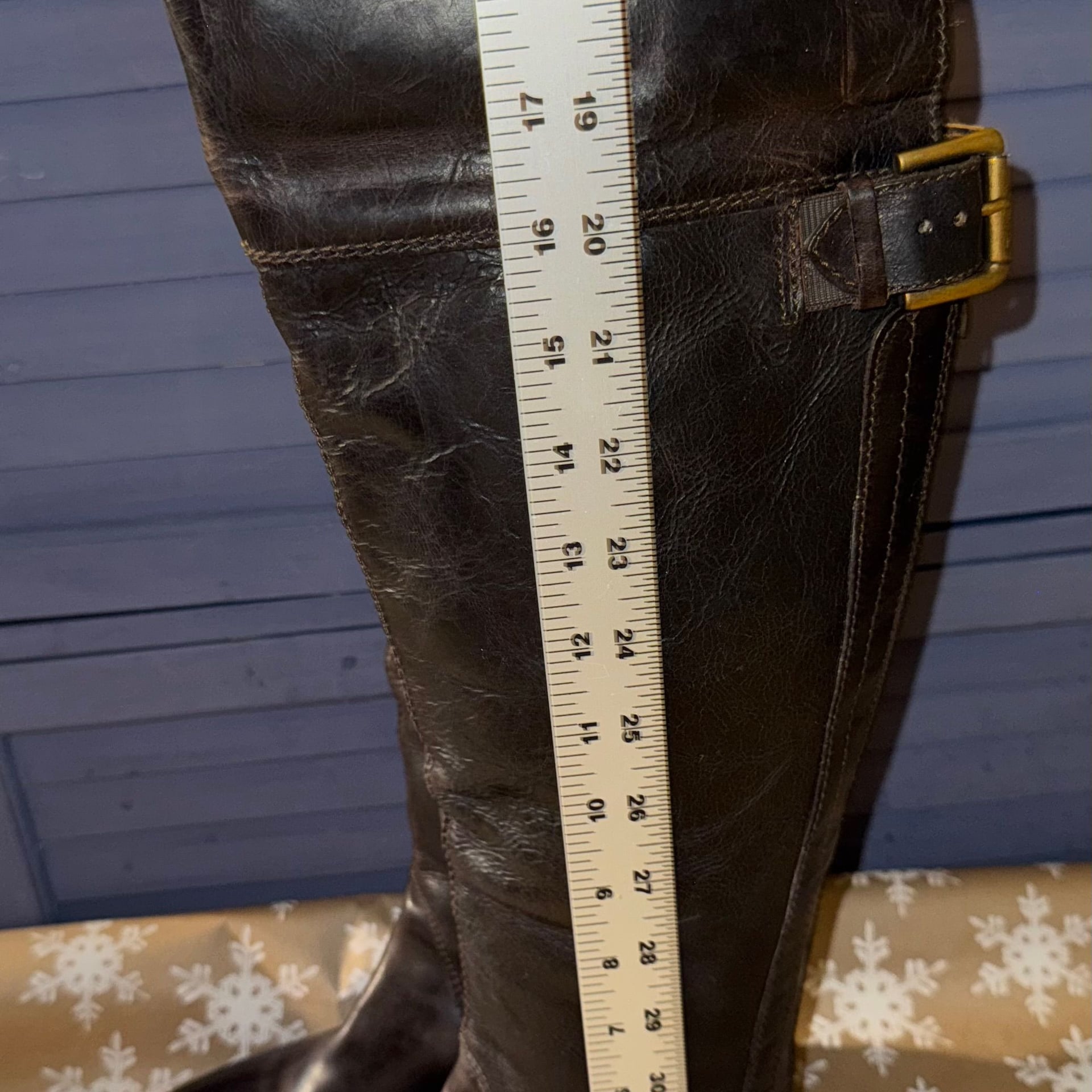 Hinge Over the Knee 20” Equestrian Riding Boots Dark Brown Size 6 10