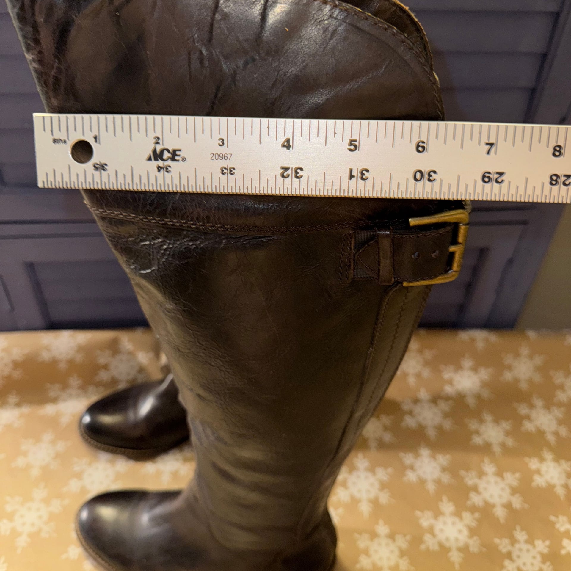 Hinge Over the Knee 20” Equestrian Riding Boots Dark Brown Size 6 11