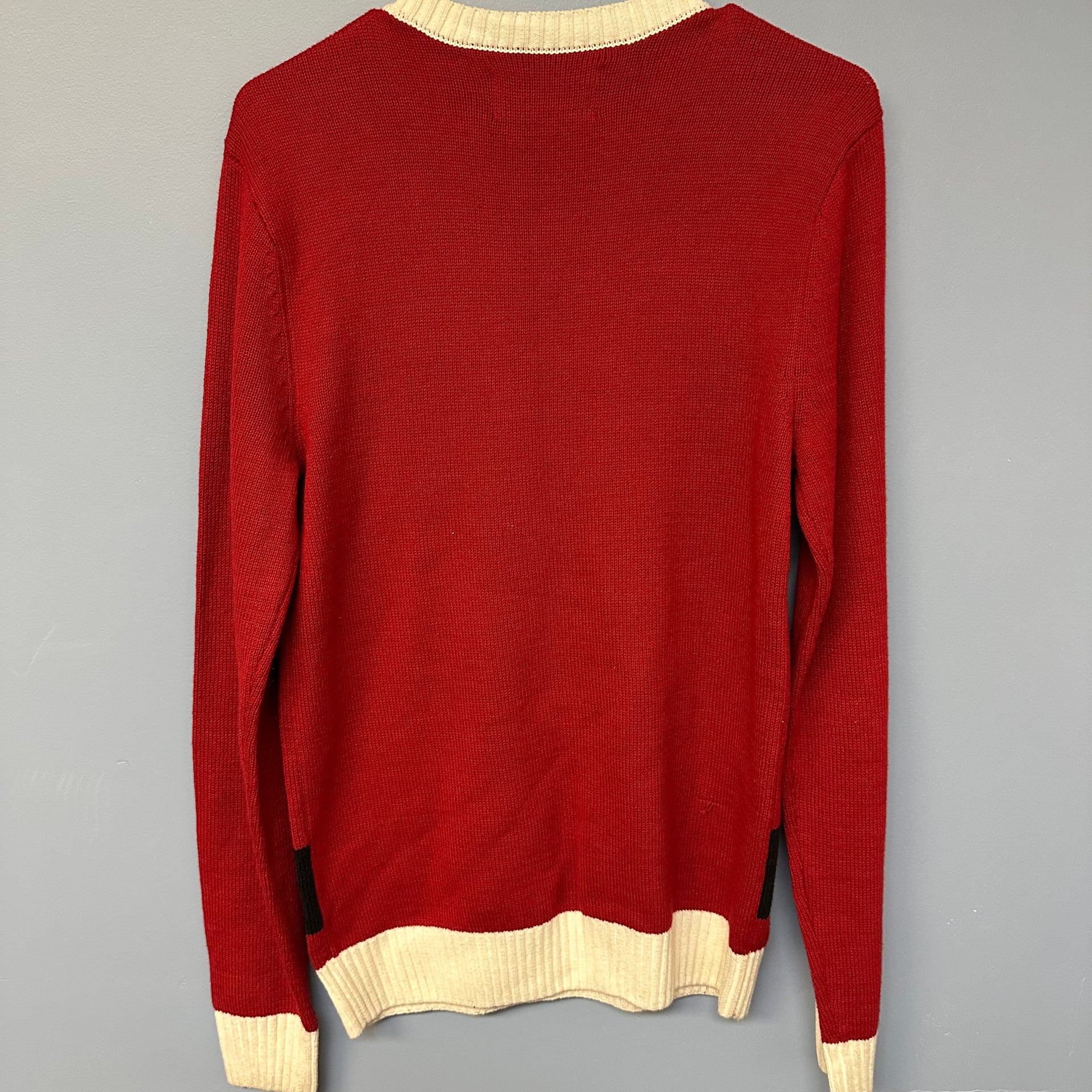 Ugly Christmas Sweater Men's Medium Red Knit Holidays Santa Classic Party 5